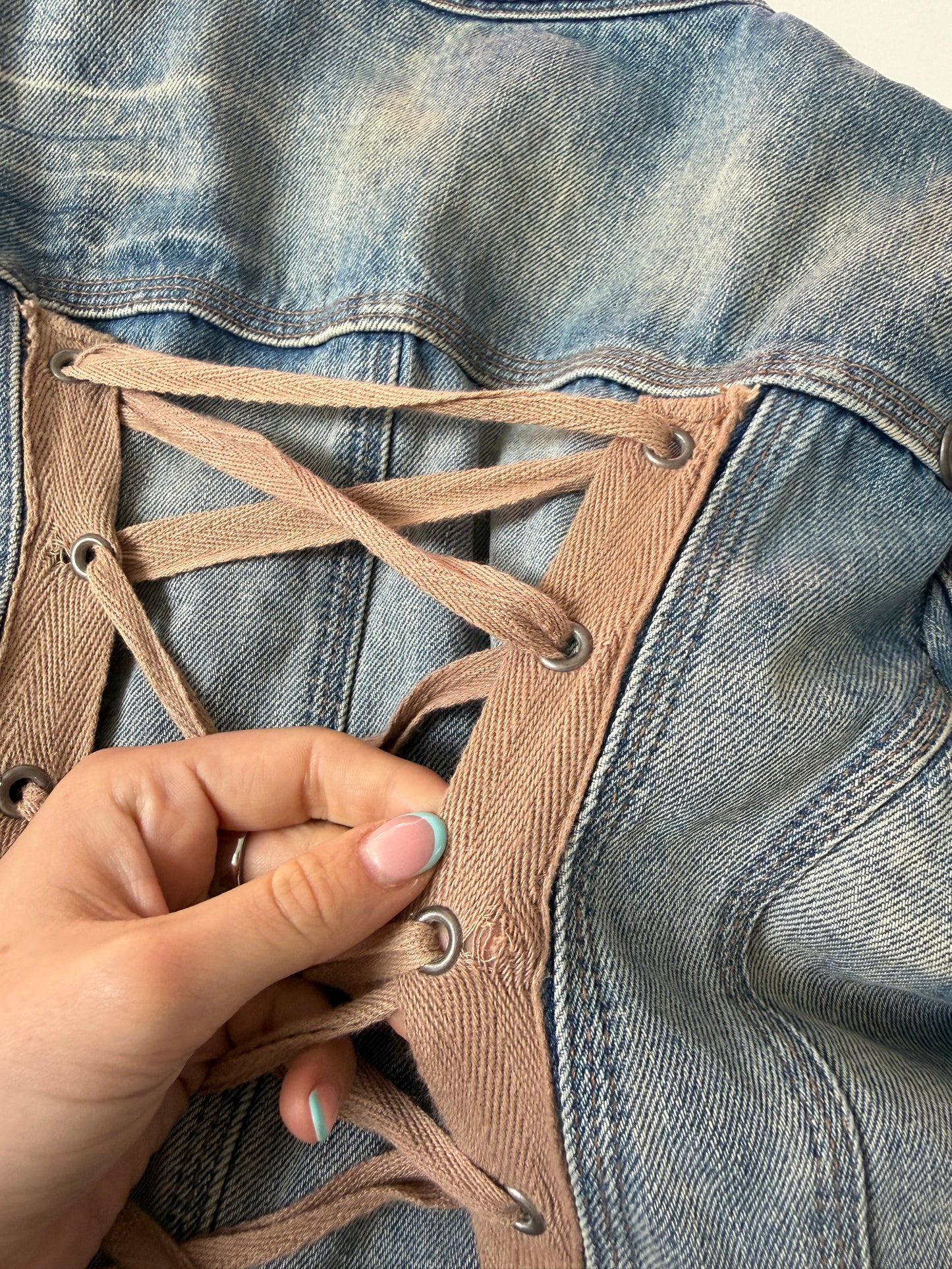 Cropped Denim Corset Jacket (UK14)