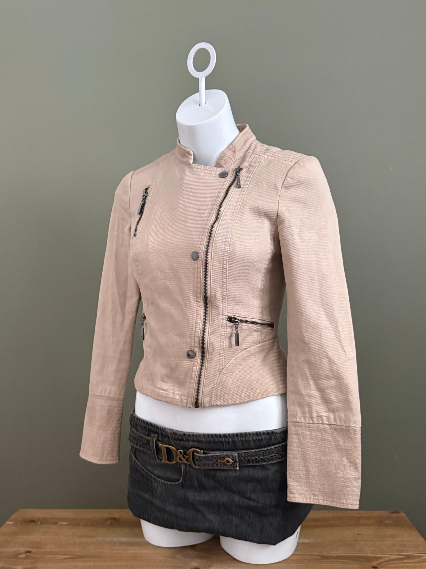 Asymmetric Zip Military Jacket (UK8)