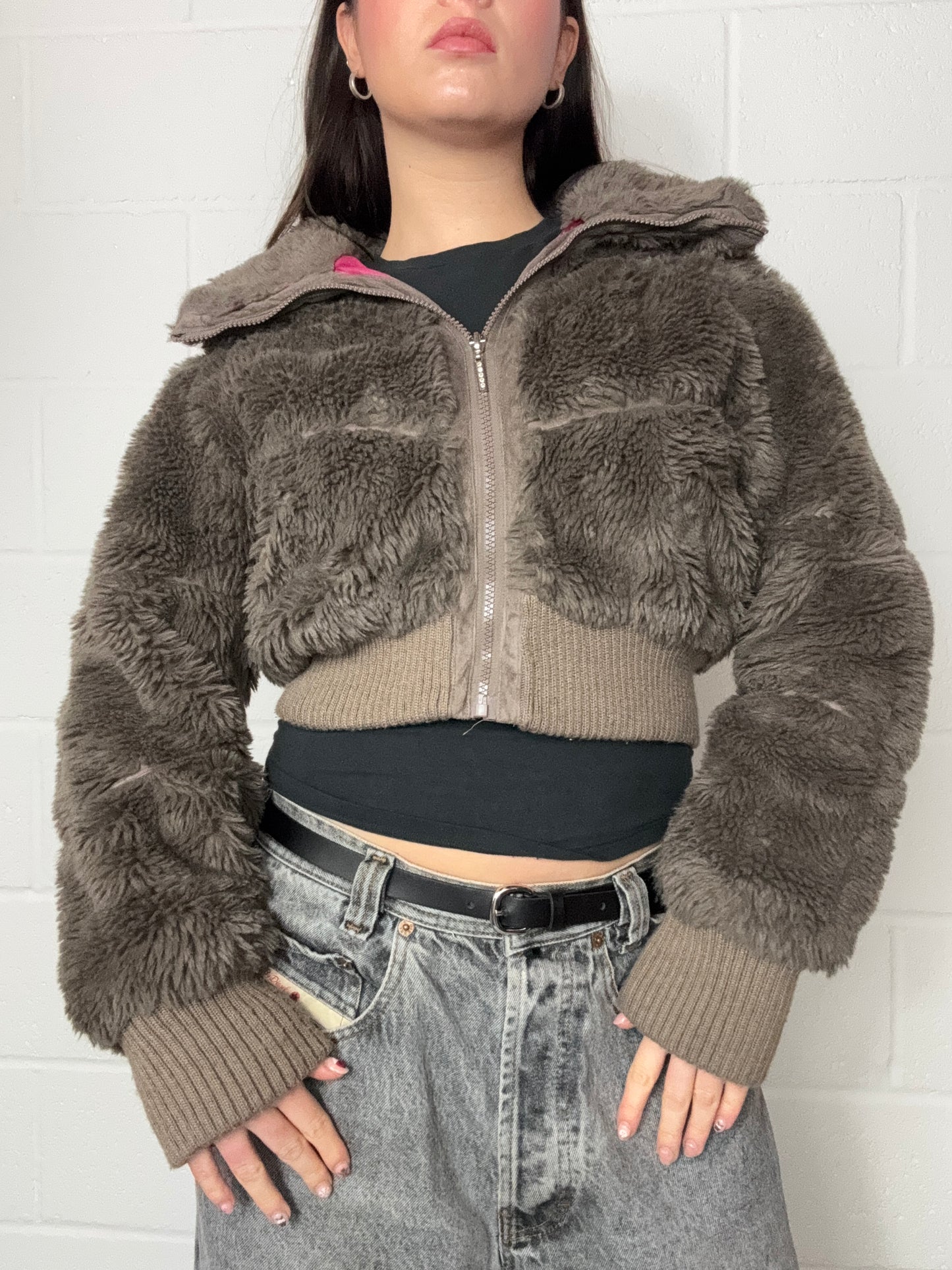 Y2K Faux Fur Jacket (XS)