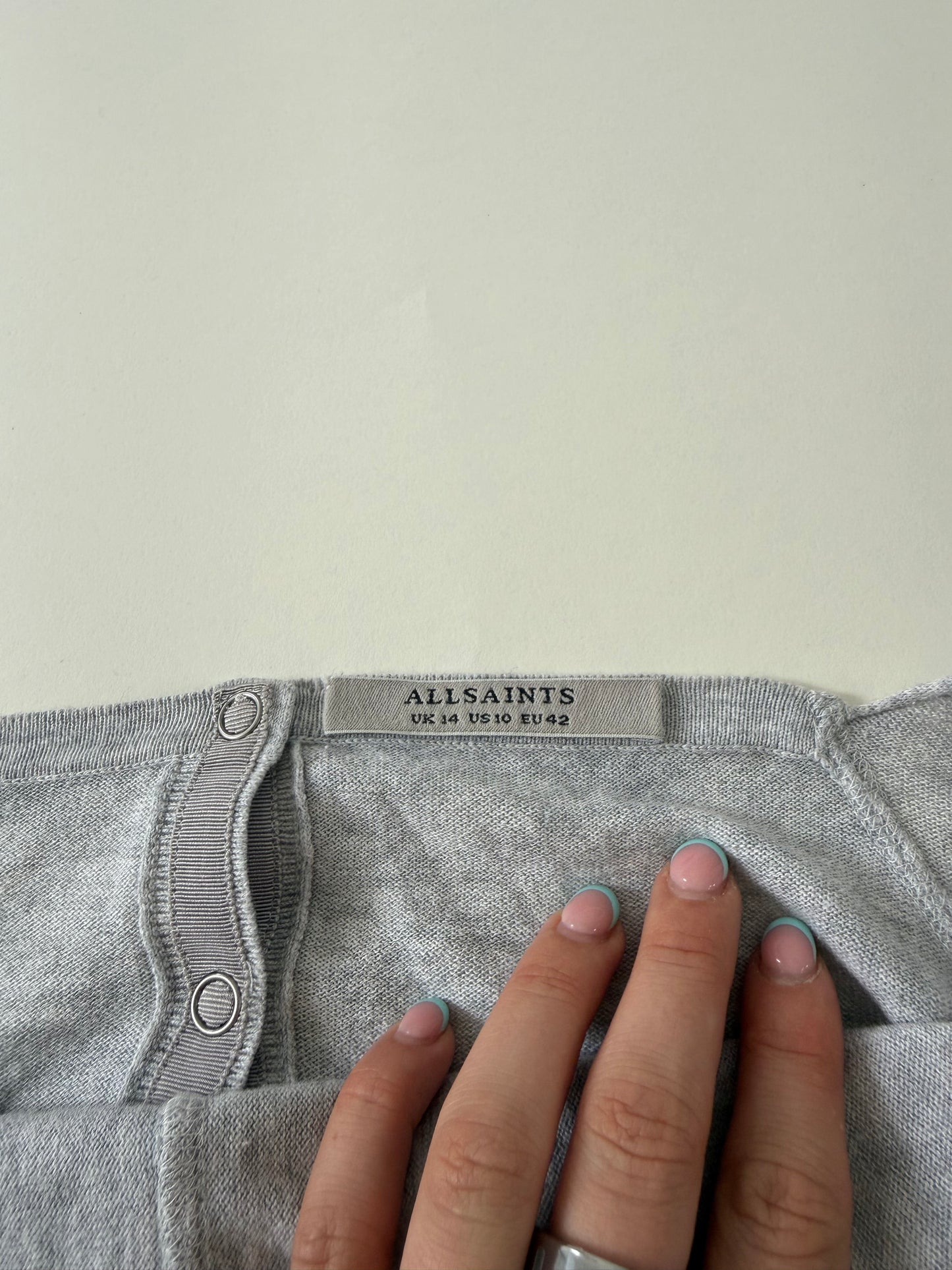Allsaints Grey Batwing Jumper (UK14)