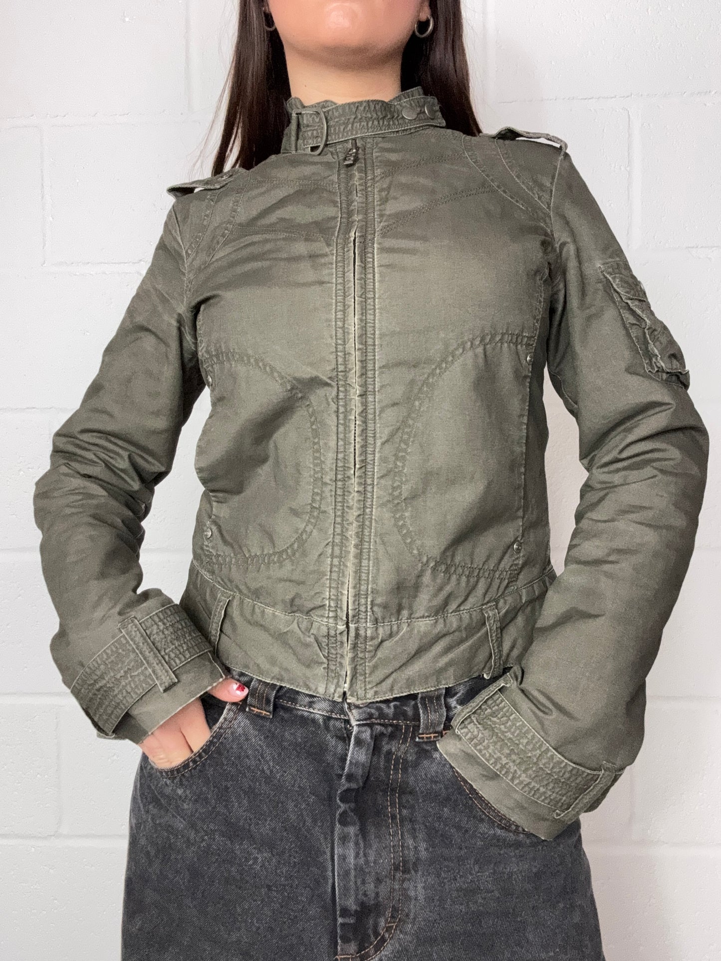 Diesel Khaki Biker Jacket (S)