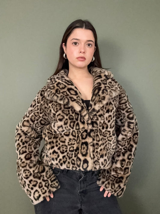 Leopard Faux Fur Jacket (S)