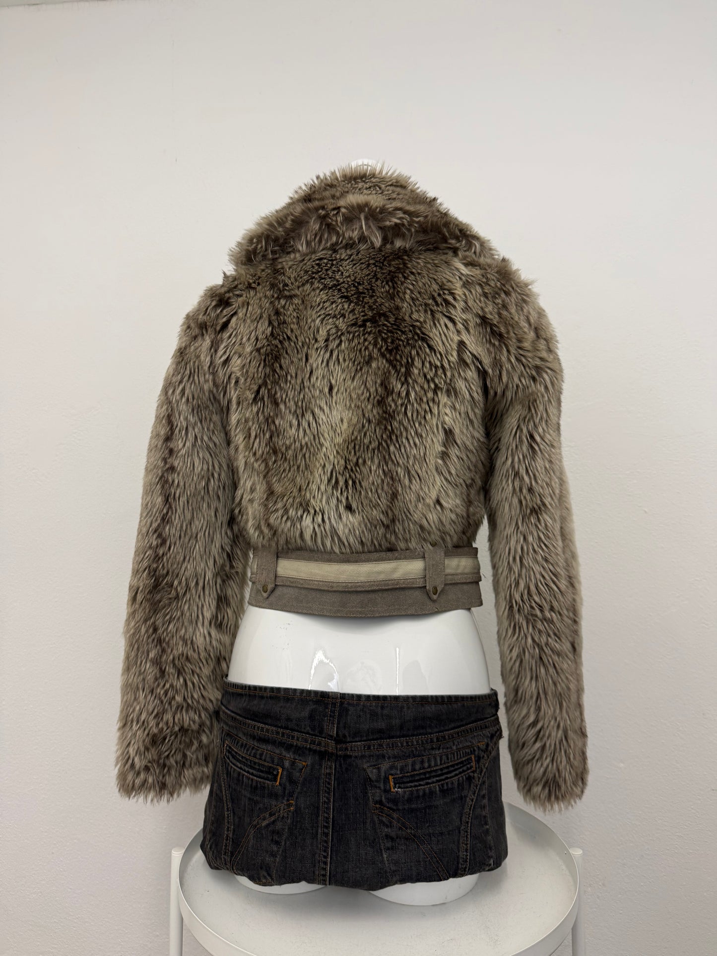 Faux Fur Bomber Jacket (UK8)