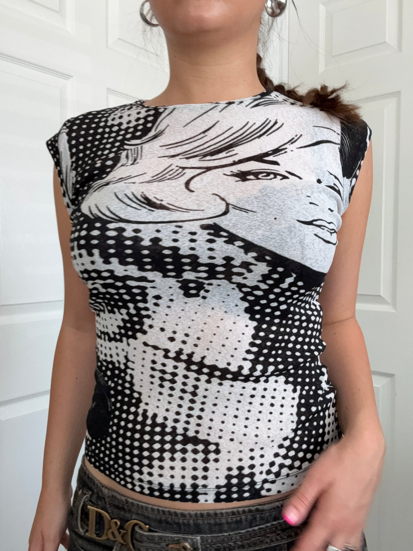 Mesh Graphic Top (S)