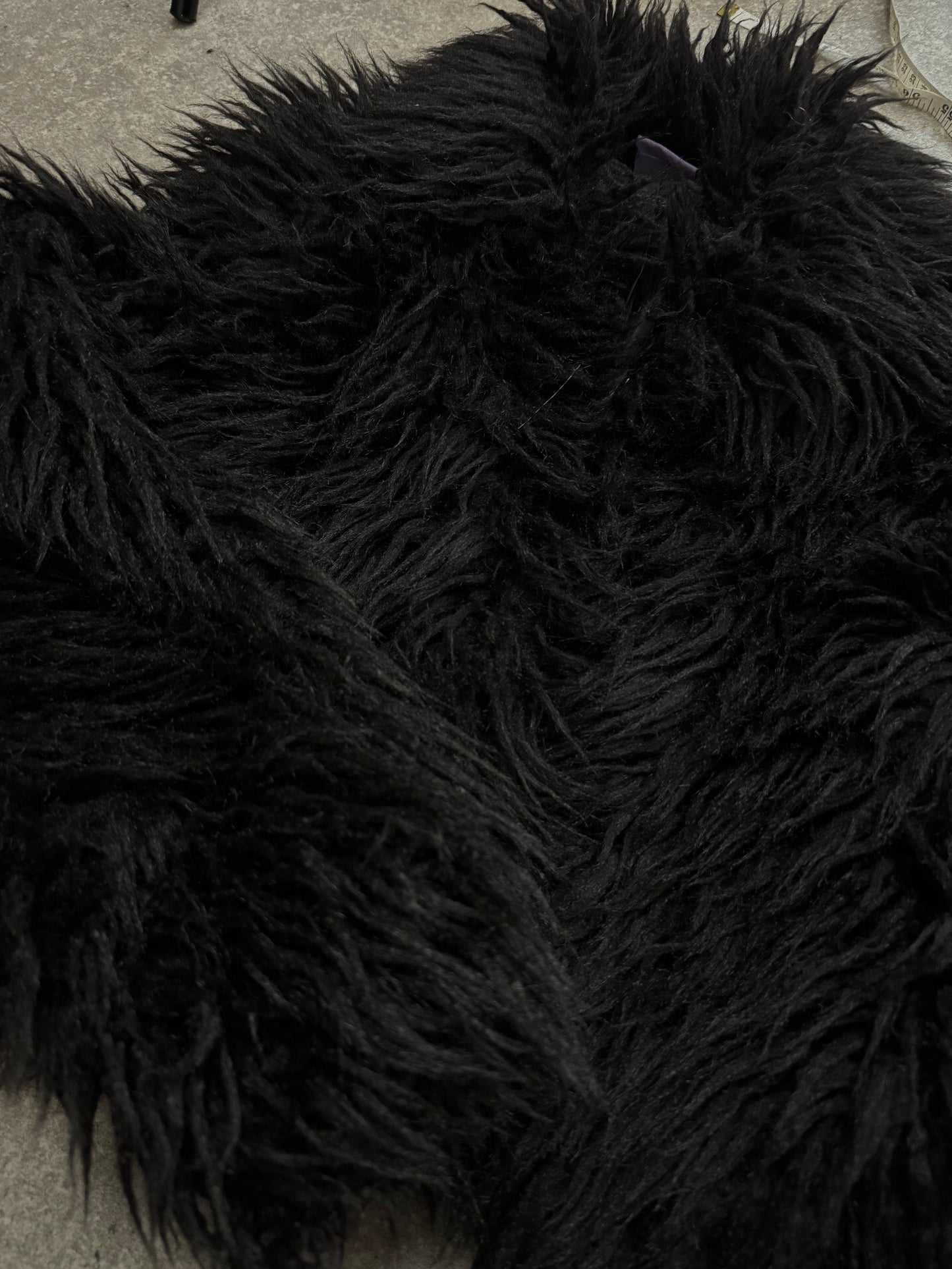 Black Faux Fur Shaggy Jacket (UK10)