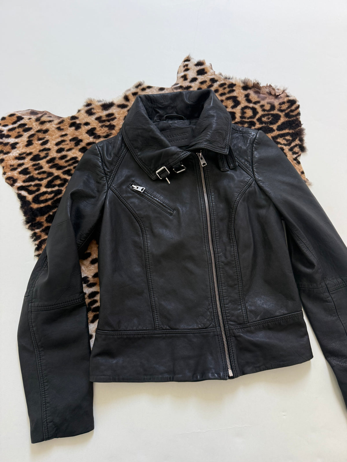 Vintage Allsaints Leather Buckle Jacket (UK8)