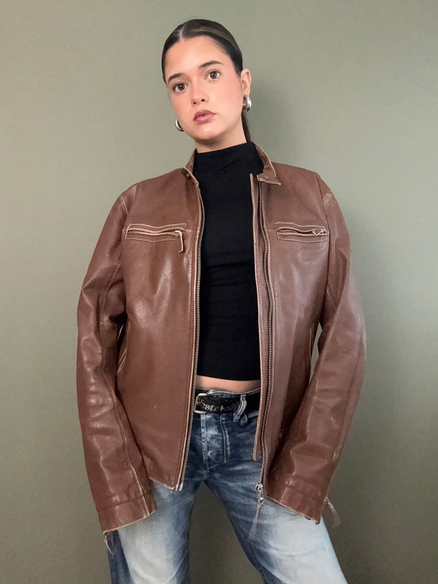 Vintage Diesel Leather Jacket (L)