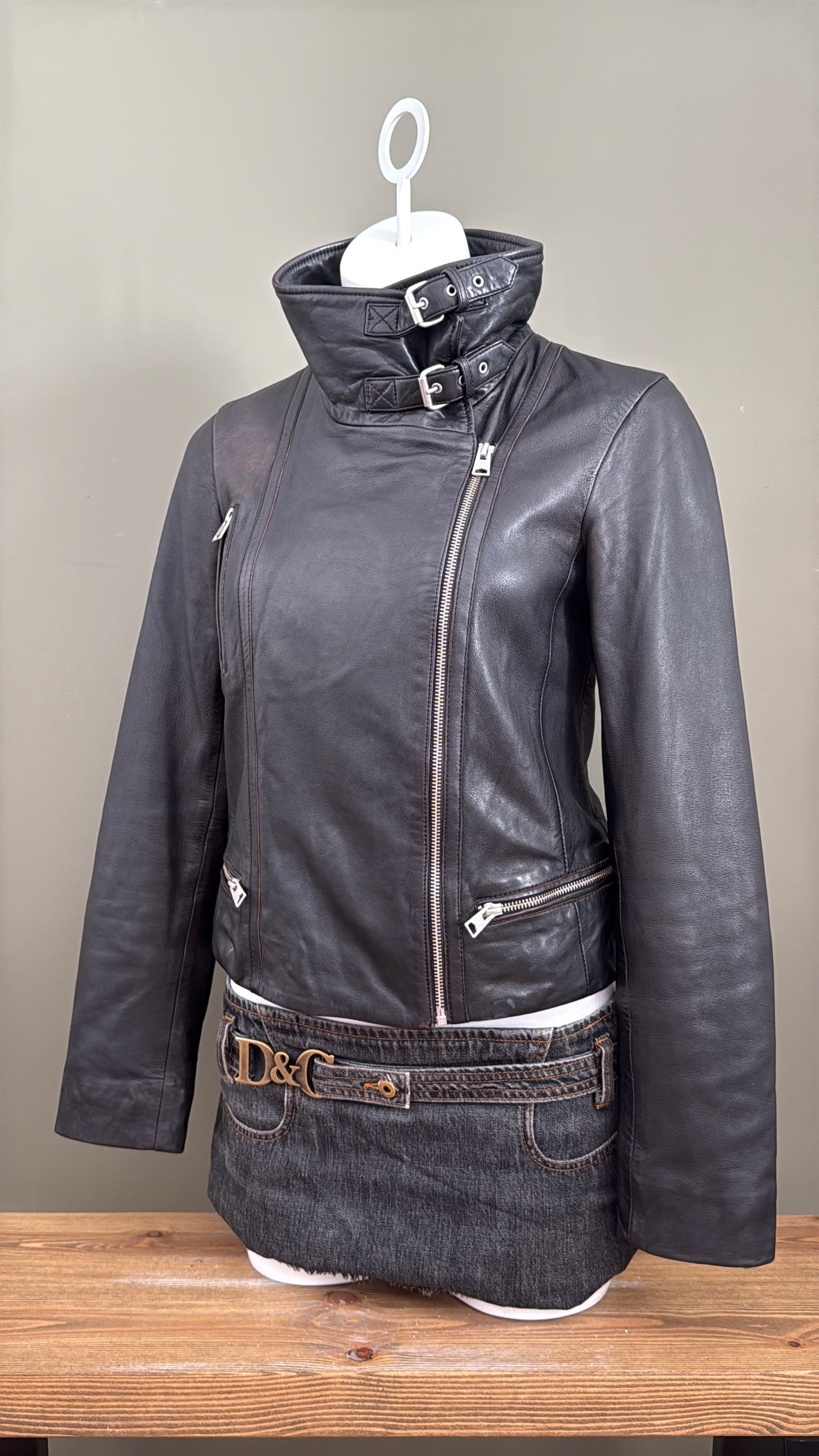 Allsaints Leather Buckle Jacket (UK10)