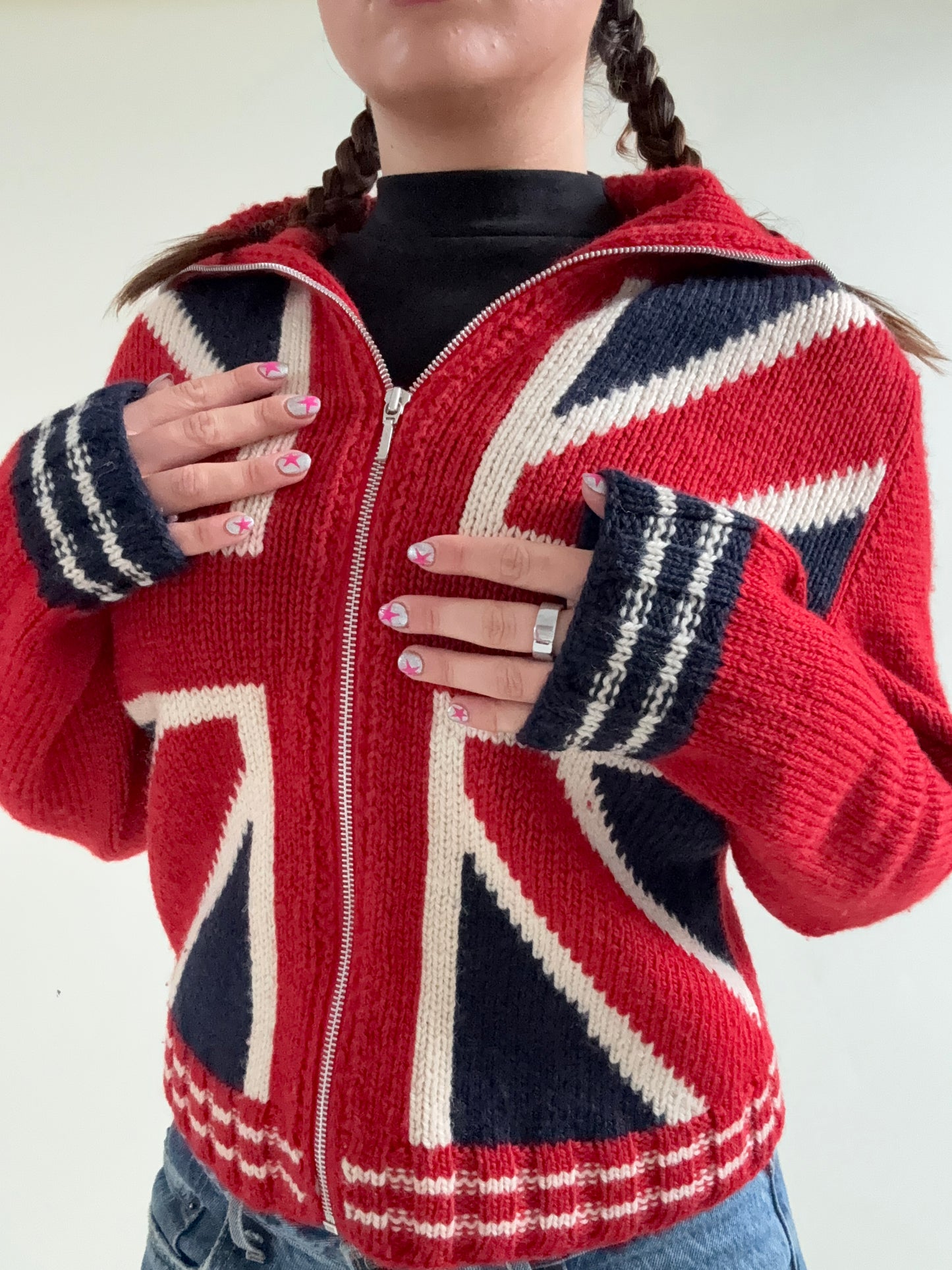 Vintage Wool Union Jacket Zip Jumper (UK12)