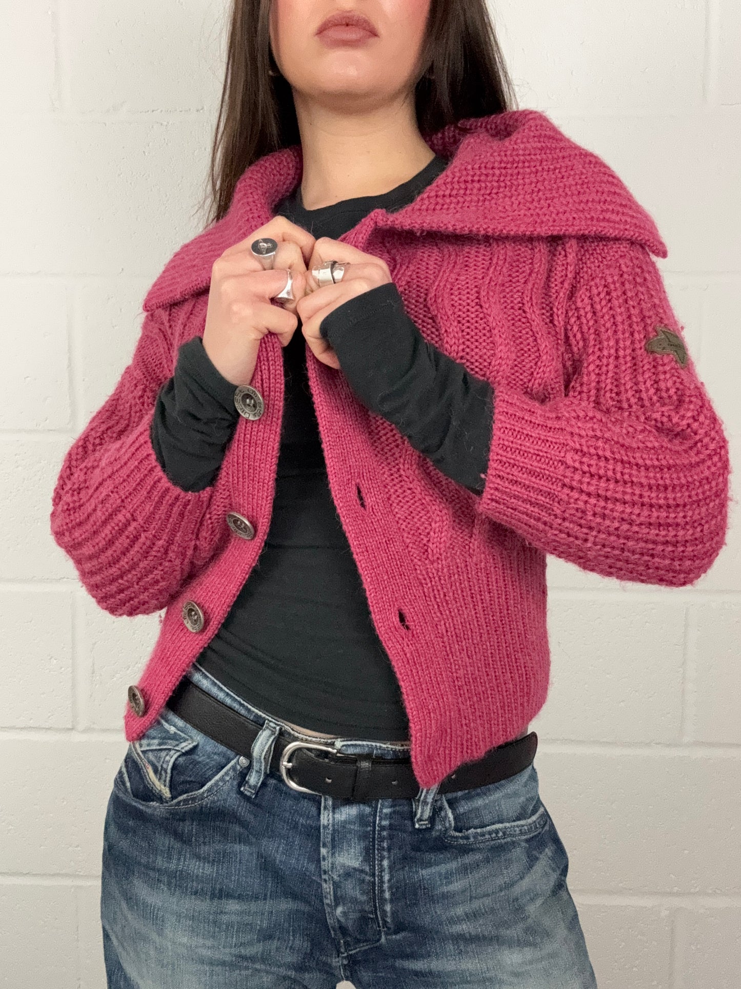 Diesel Pink Knitted Cardigan (S)