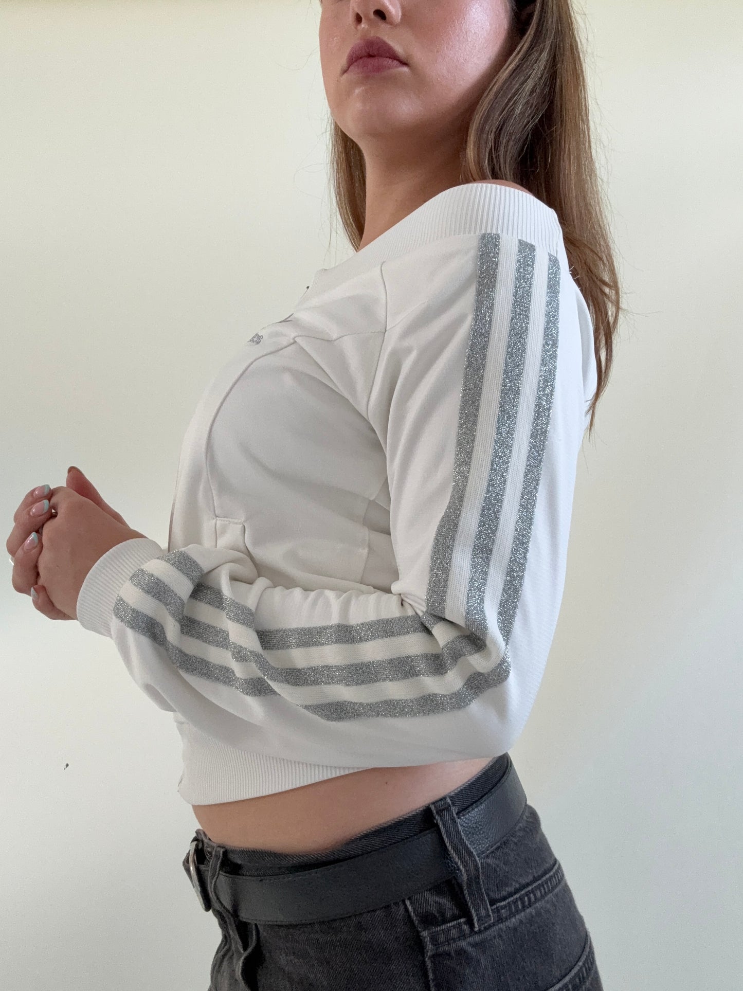 Adidas Off The Shoulder Tracksuit Top (S)