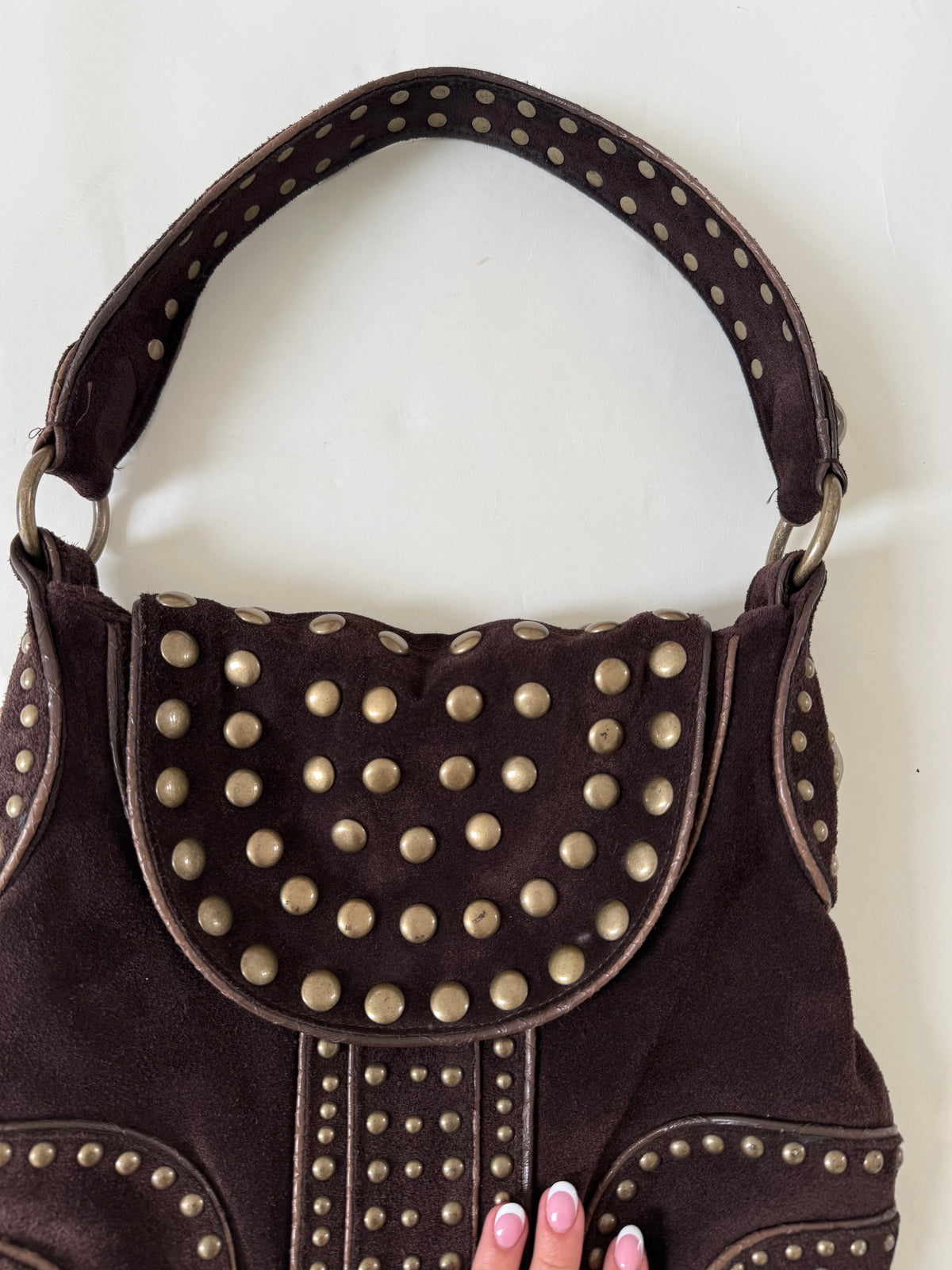 DKNY Studded Suede Handbag