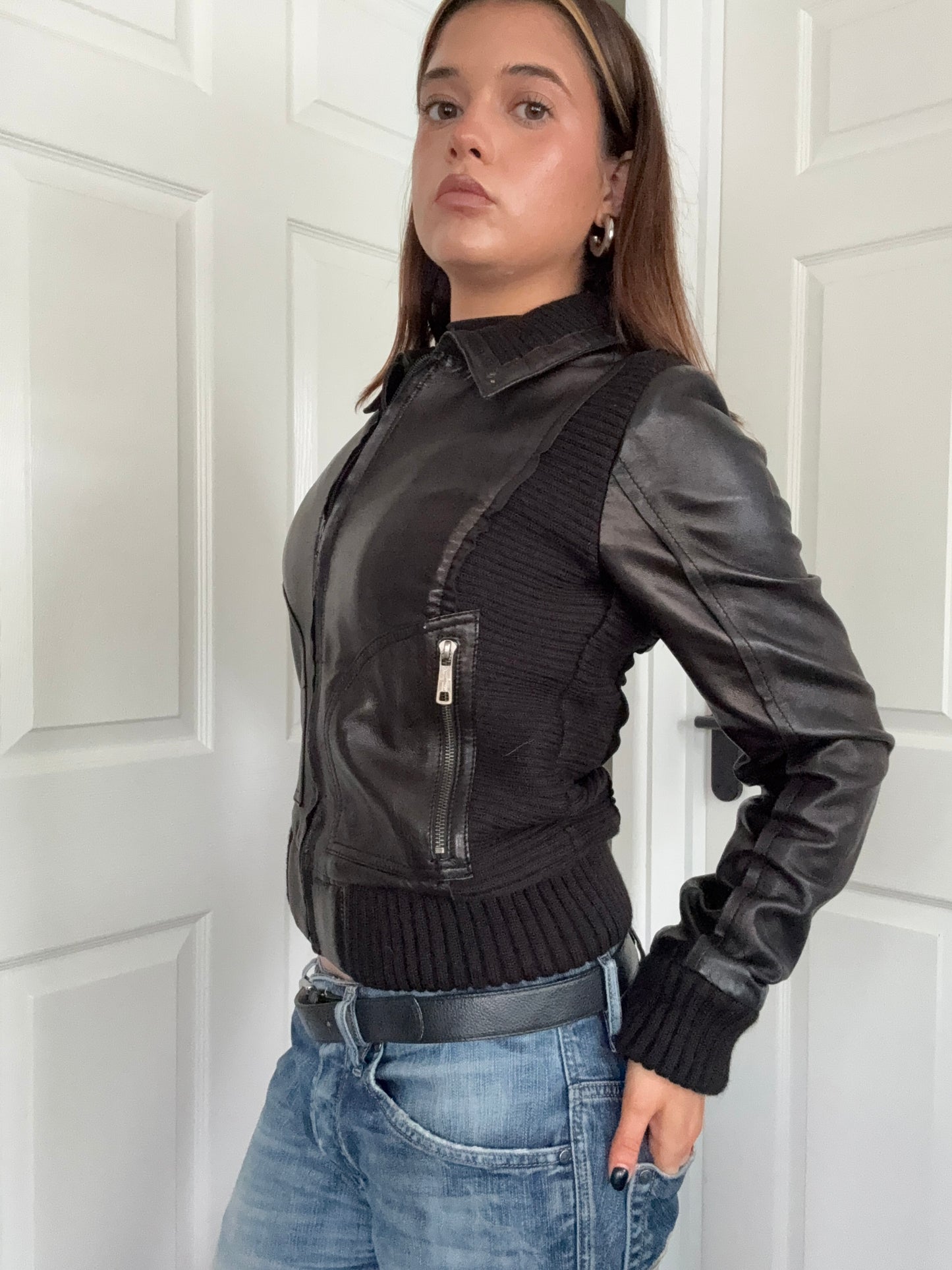 Diesel Leather Bomber Jacket (S)