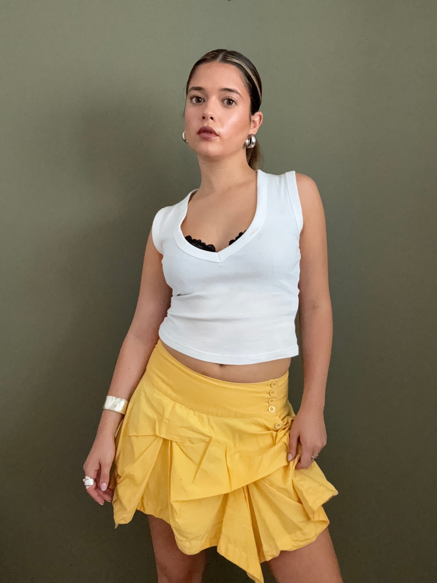 Yellow Allsaints Ruffle Skirt (UK10)