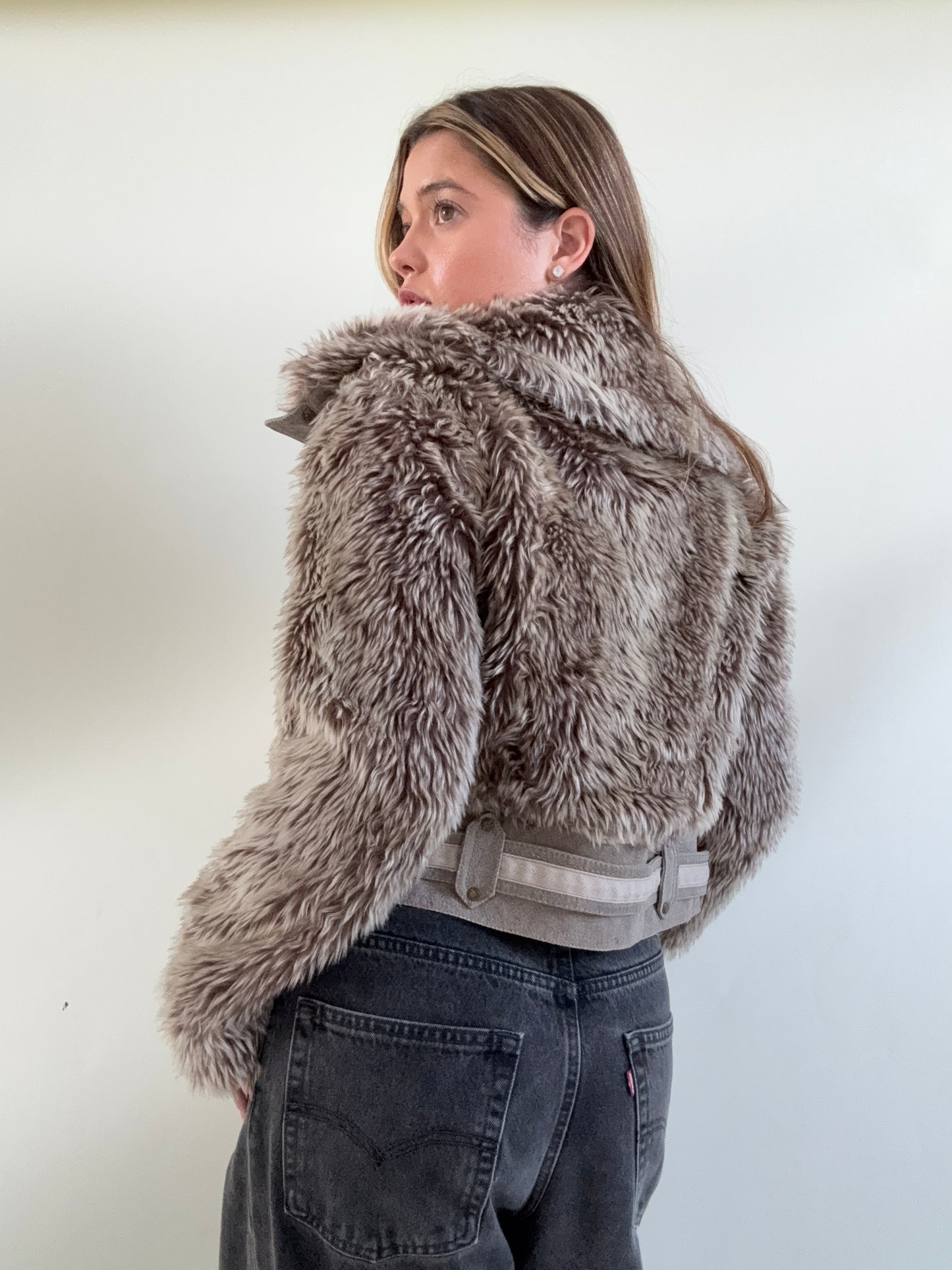 Faux Fur Bomber Jacket (UK10)