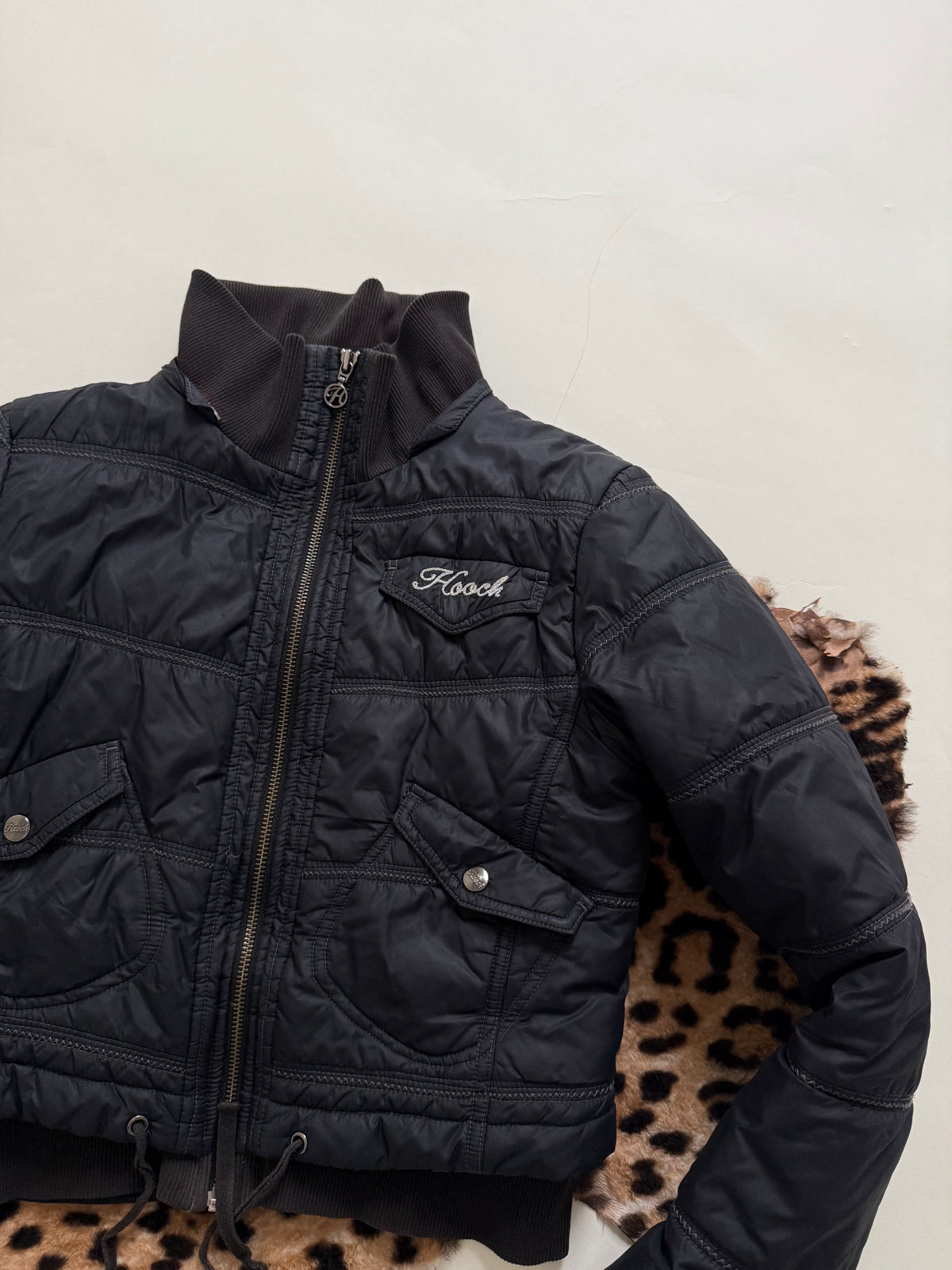Hooch Cropped Bomber Jacket (S)