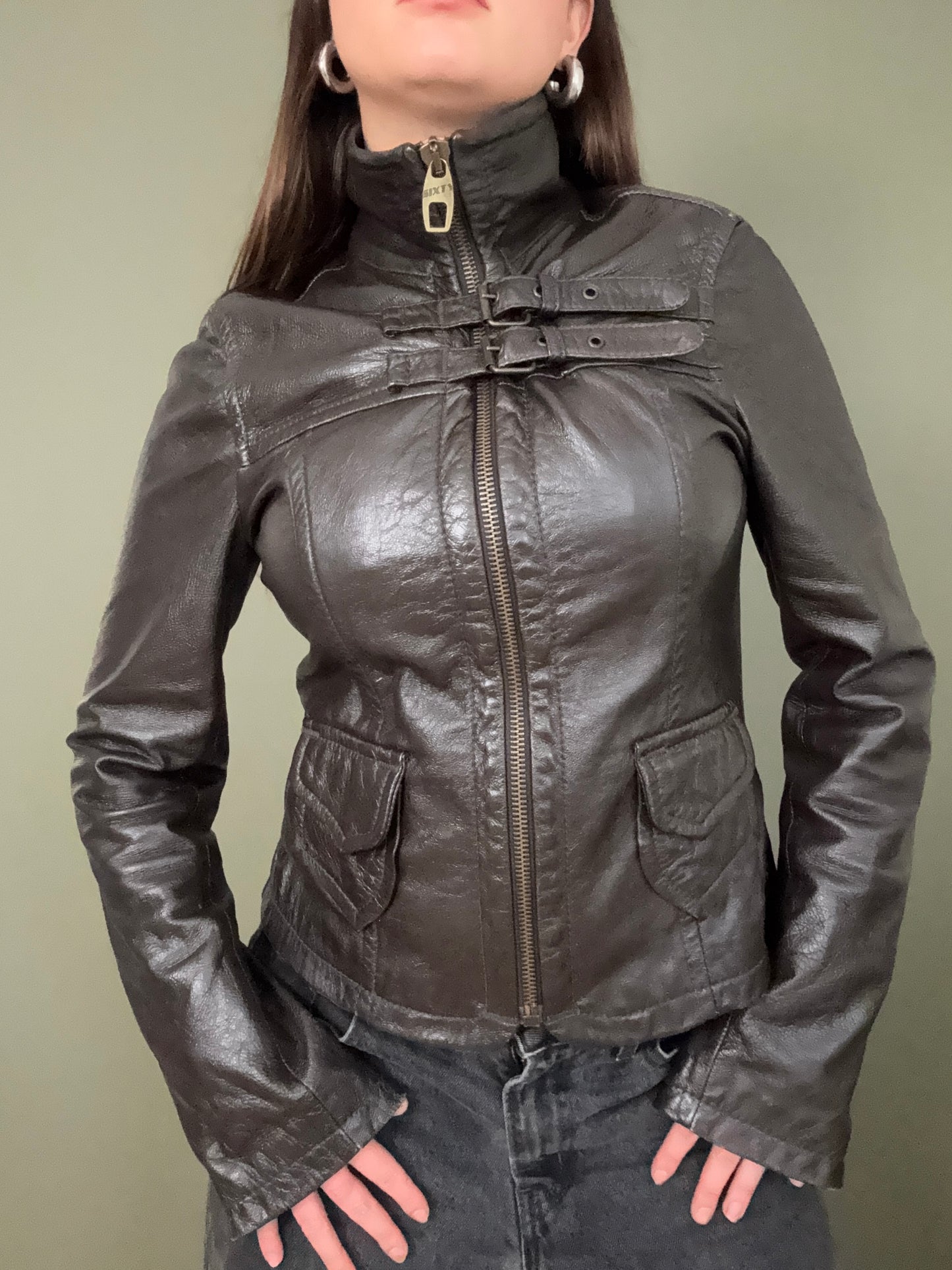 Miss Sixty Buckle Leather Jacket (M)
