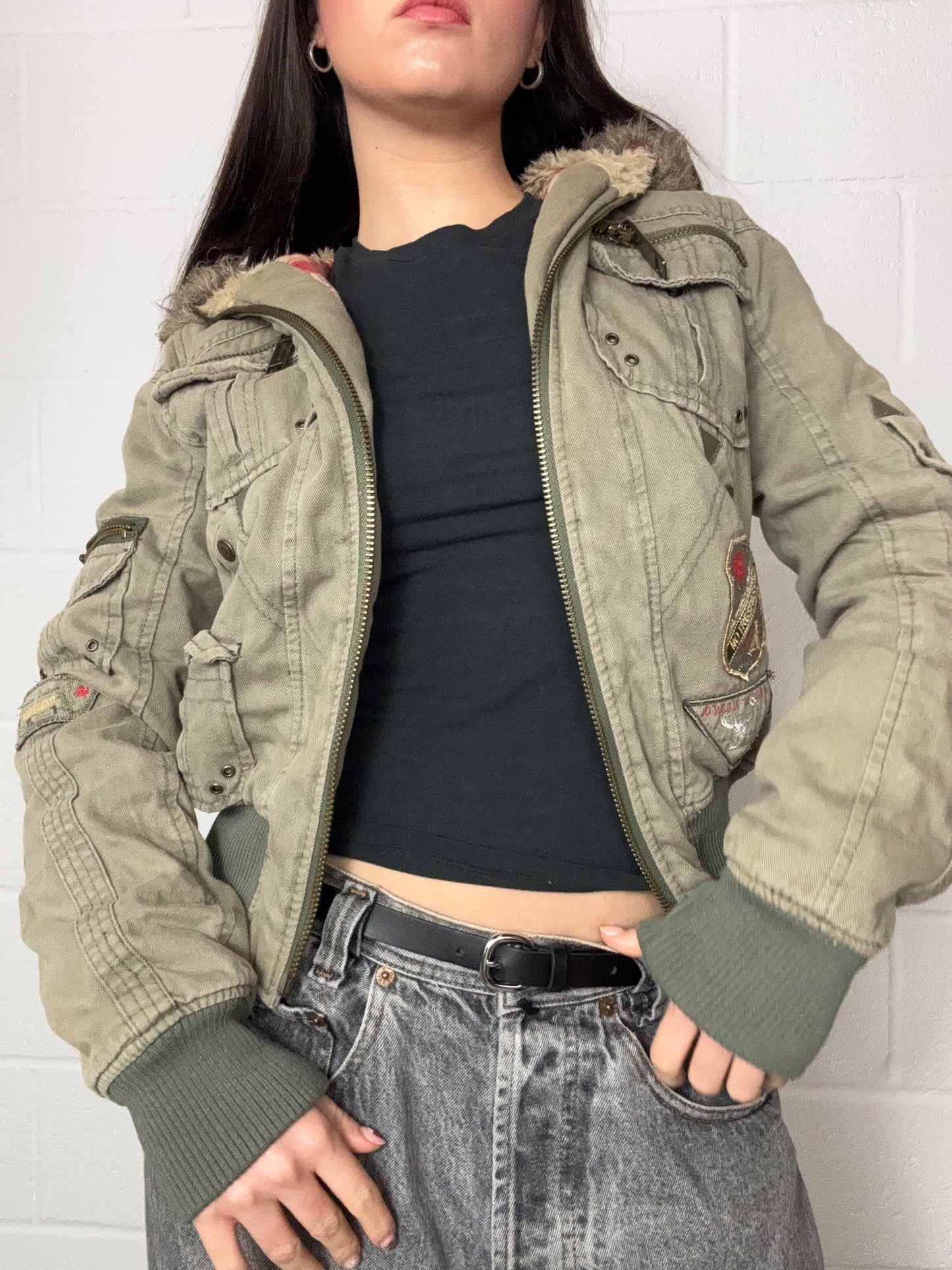 Khaki Cargo Jacket (UK10)