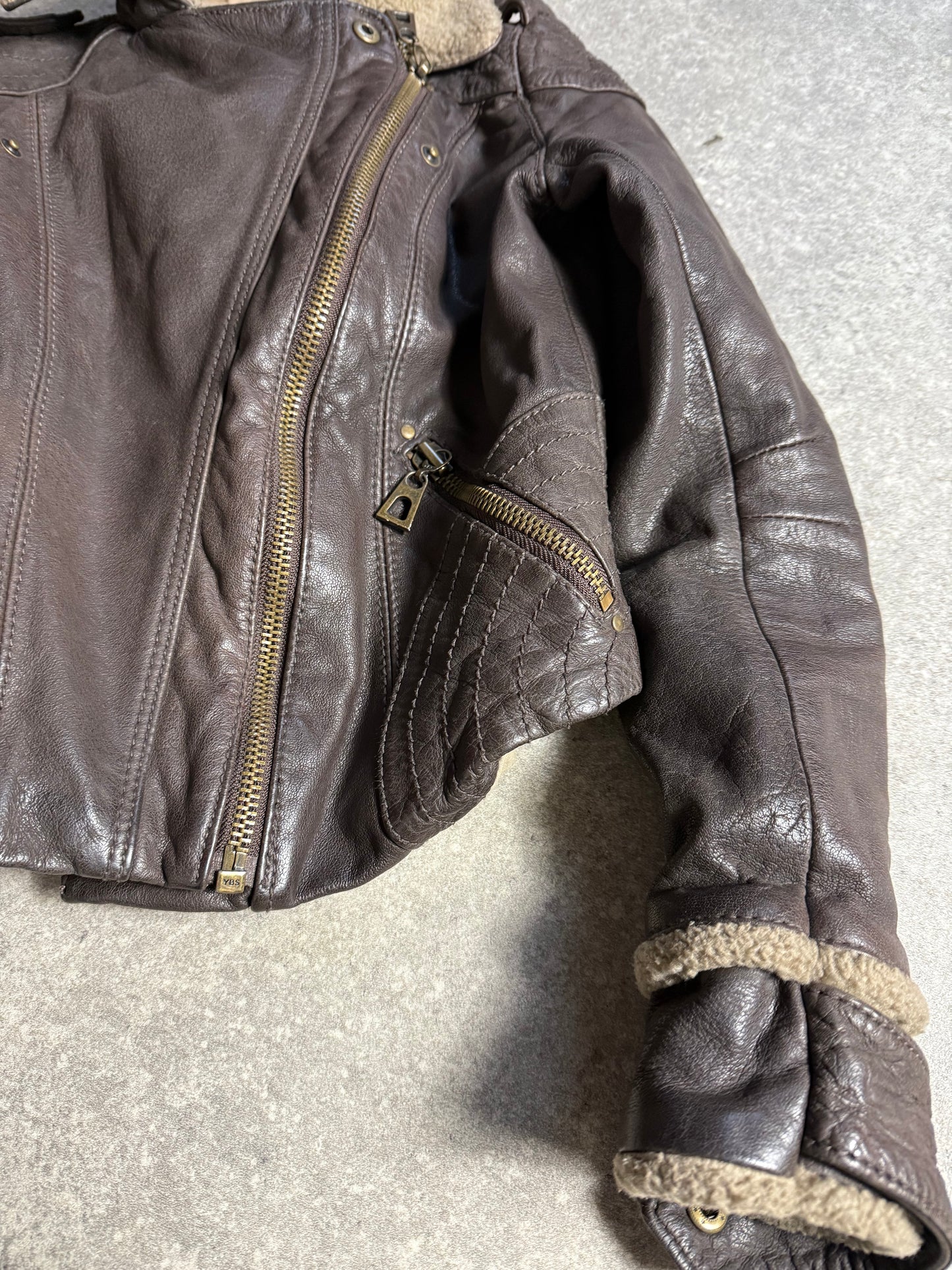 Leather Aviator Jacket (UK6)