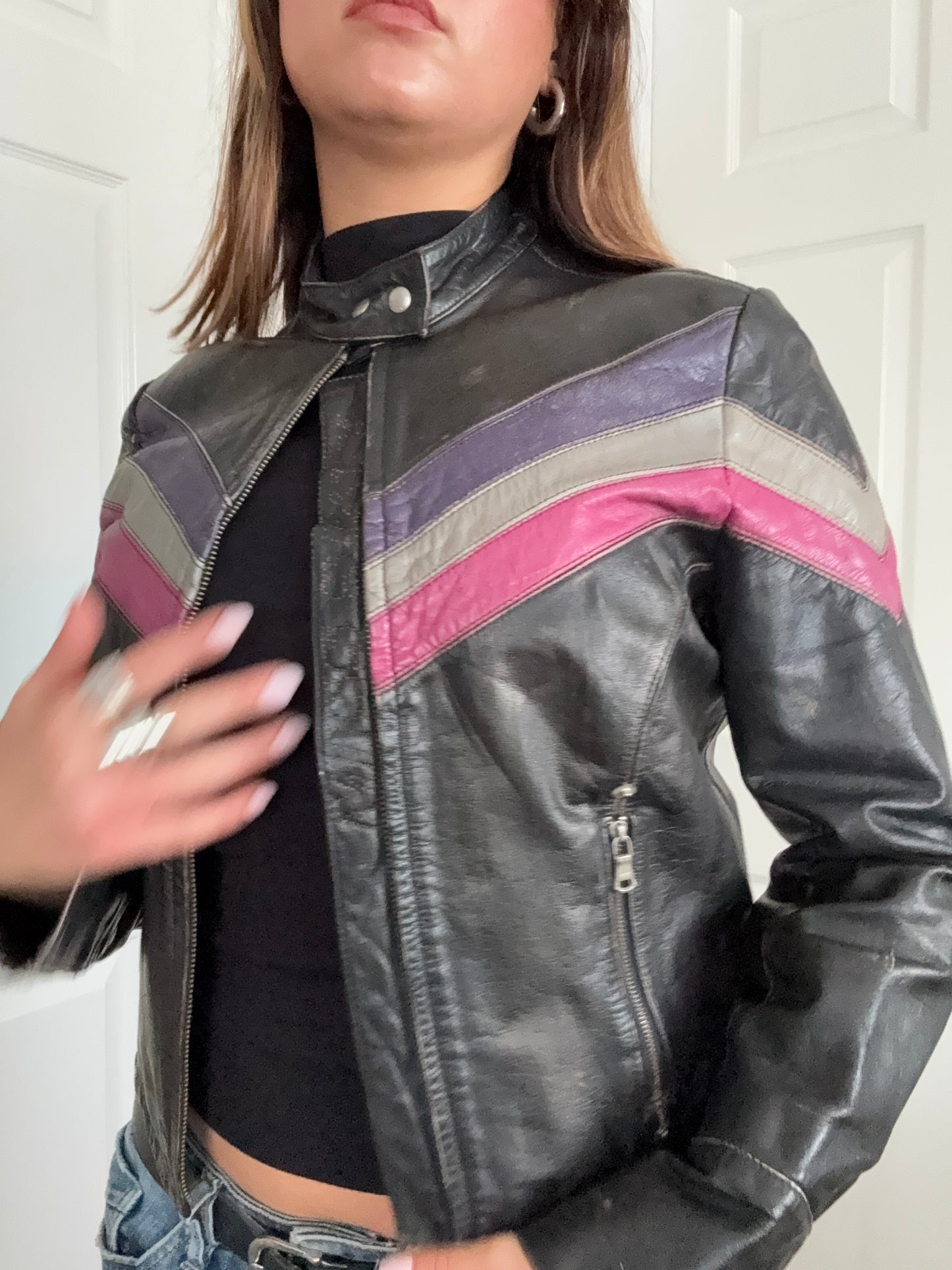 Miss Sixty Leather Racer Jacket (S)