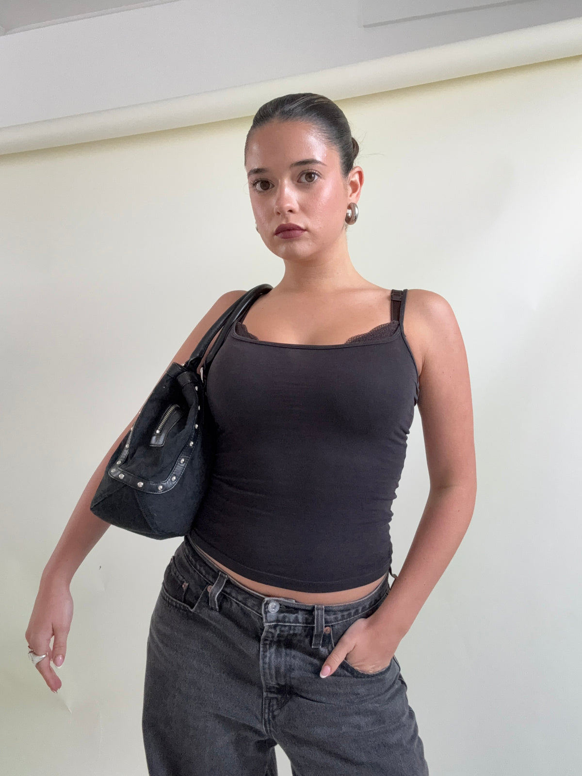 DKNY Monogram Studded Handbag