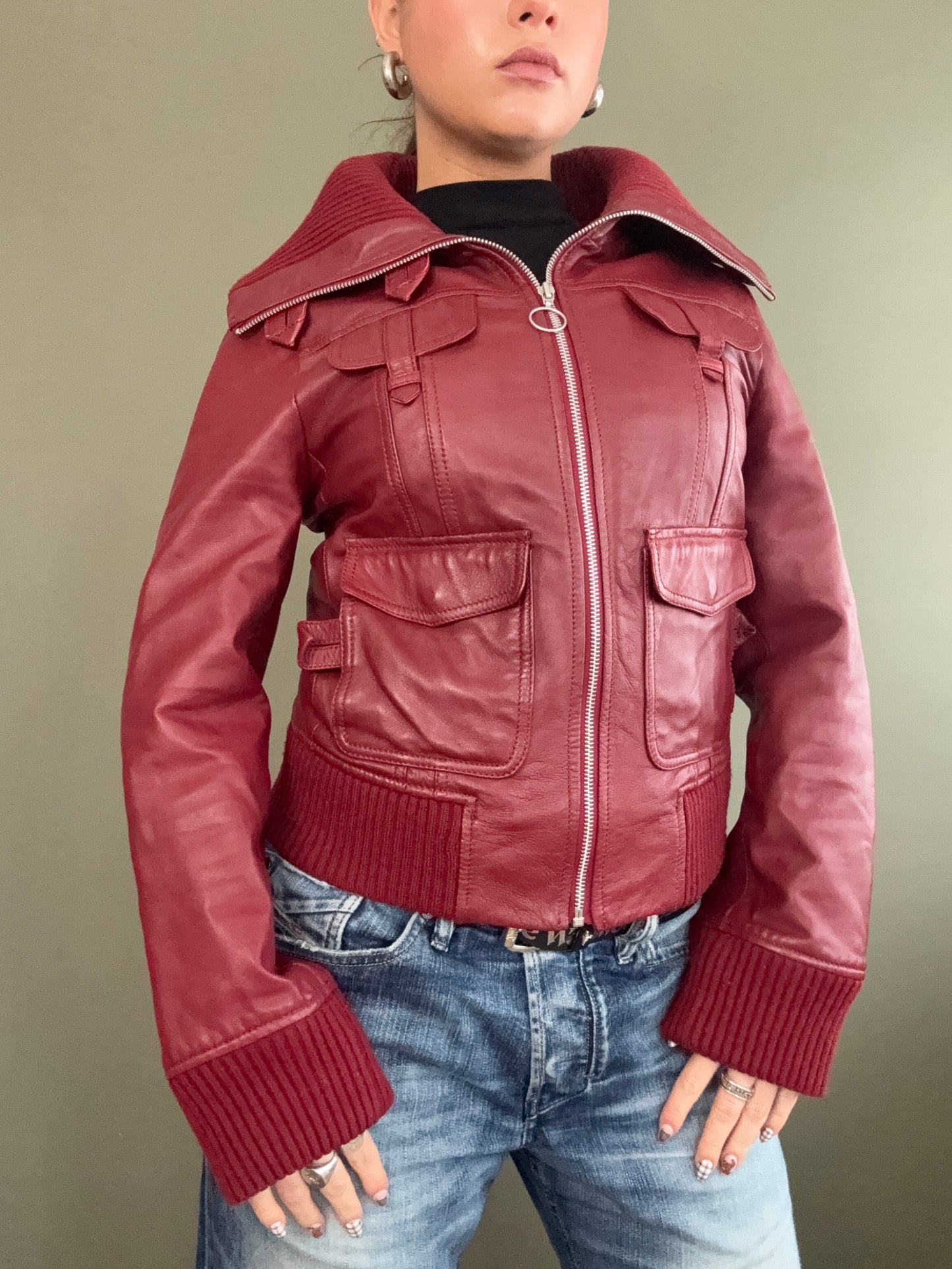 Red Leather Jacket (S)