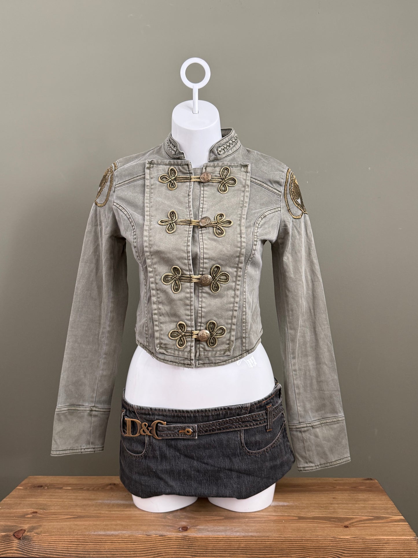 Jane Norman Deadstock Cropped Military Jacket (UK10)
