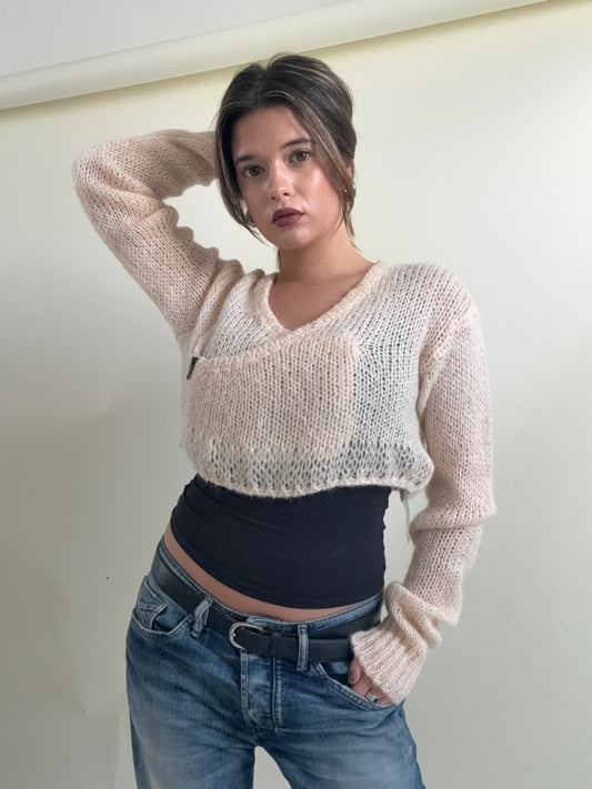 Diesel Mohair Knit Cropped Cardigan (S)