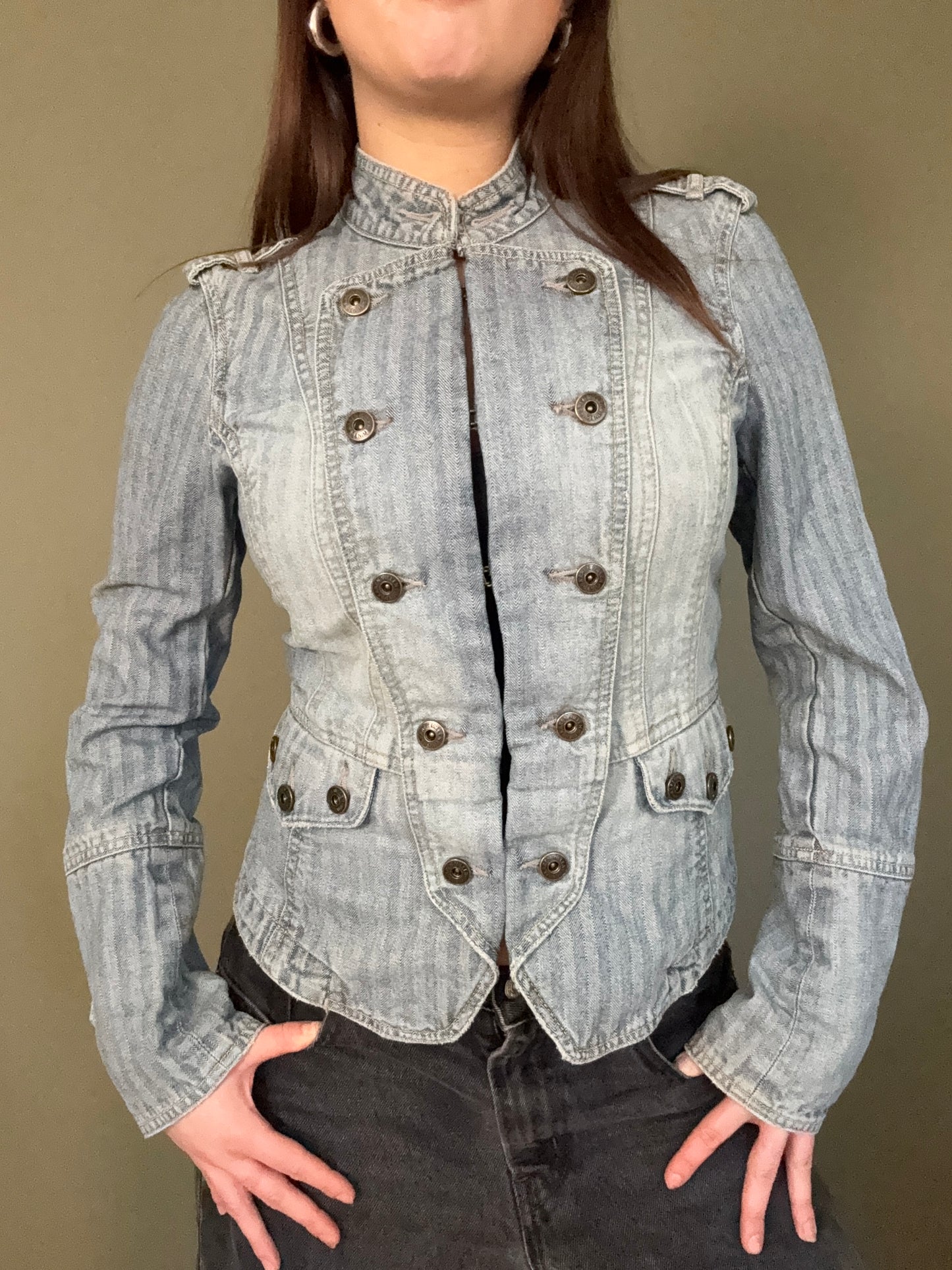 Karen Millen Denim Military Jacket (UK12)