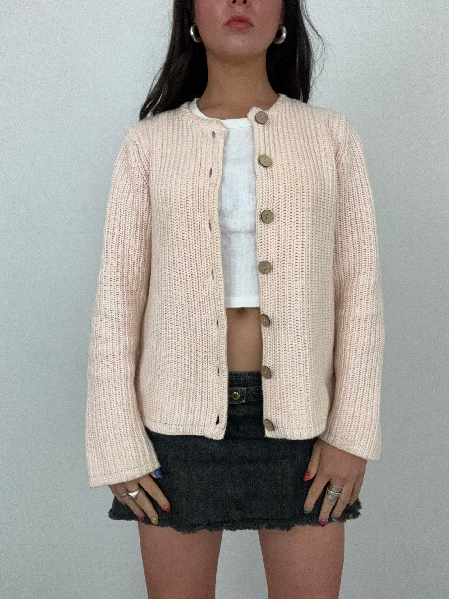 Baby Pink Knitted Cardigan