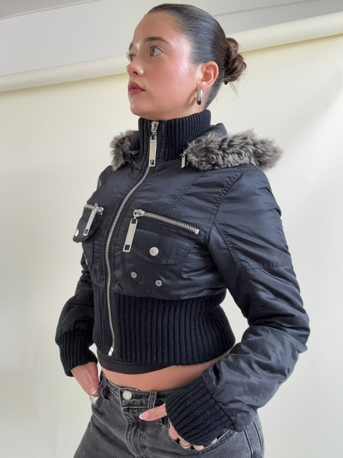 Y2K Fitted Puffer Jacket (UK8)