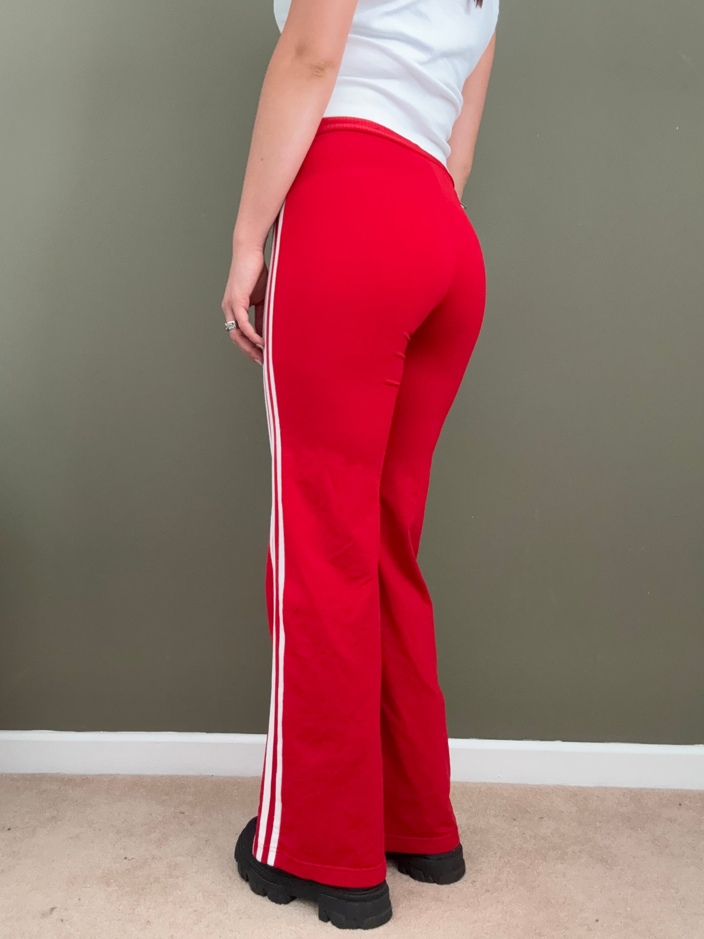 Red Adidas Flared Yoga Pants (UK12)