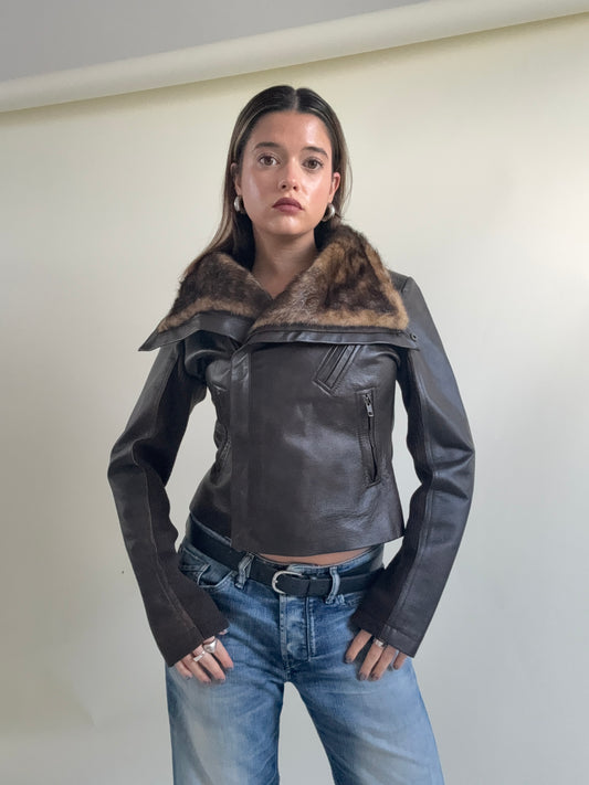 Morgan De Toi Leather Asymmetric Jacket (S)