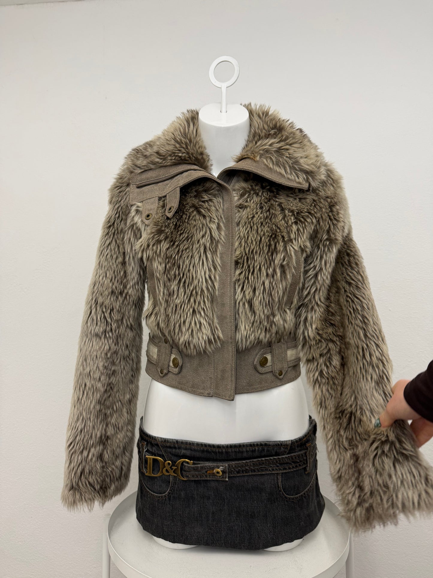 Faux Fur Bomber Jacket (UK8)