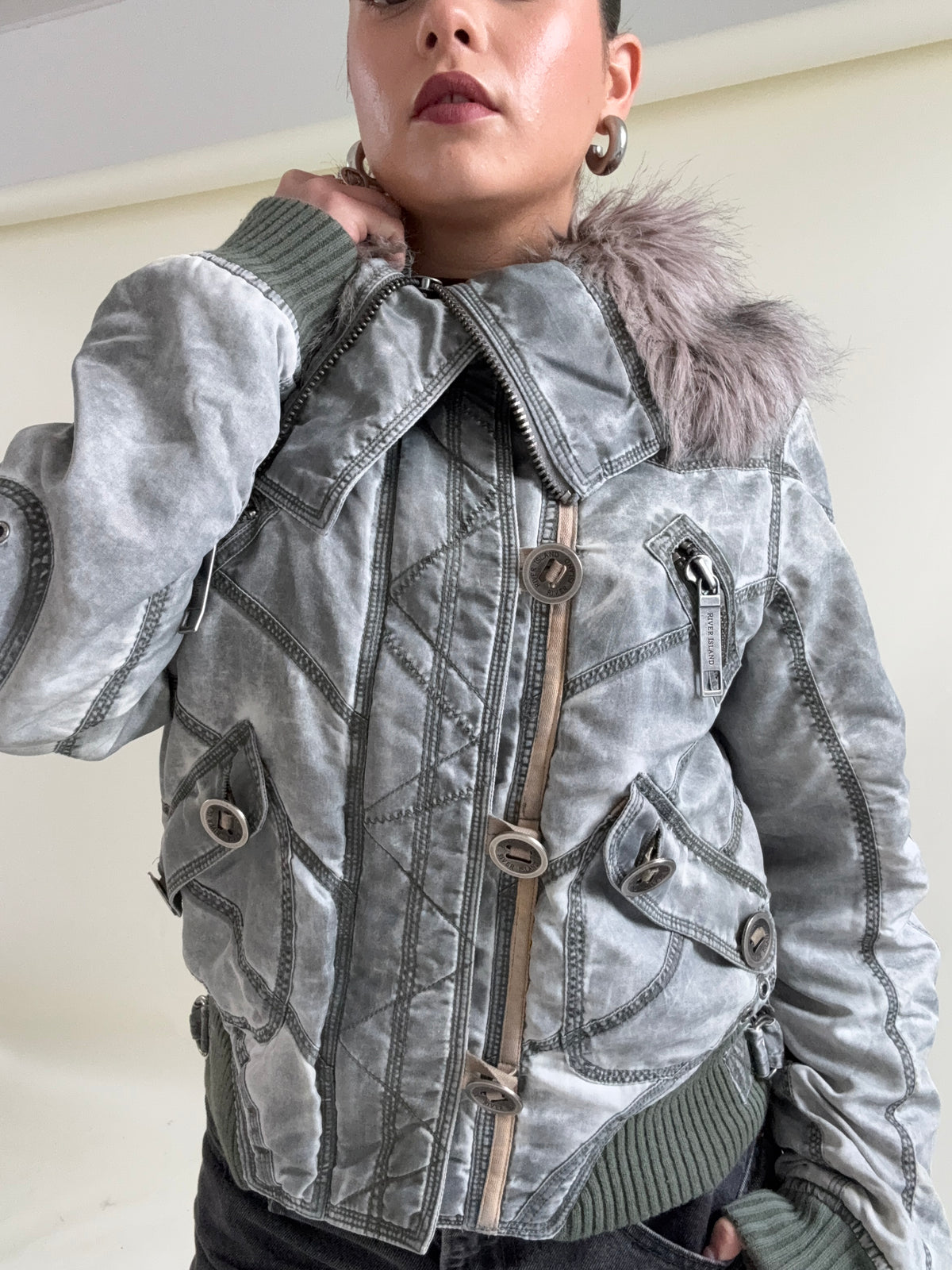 Y2K Utility Bomber Jacket (UK10)