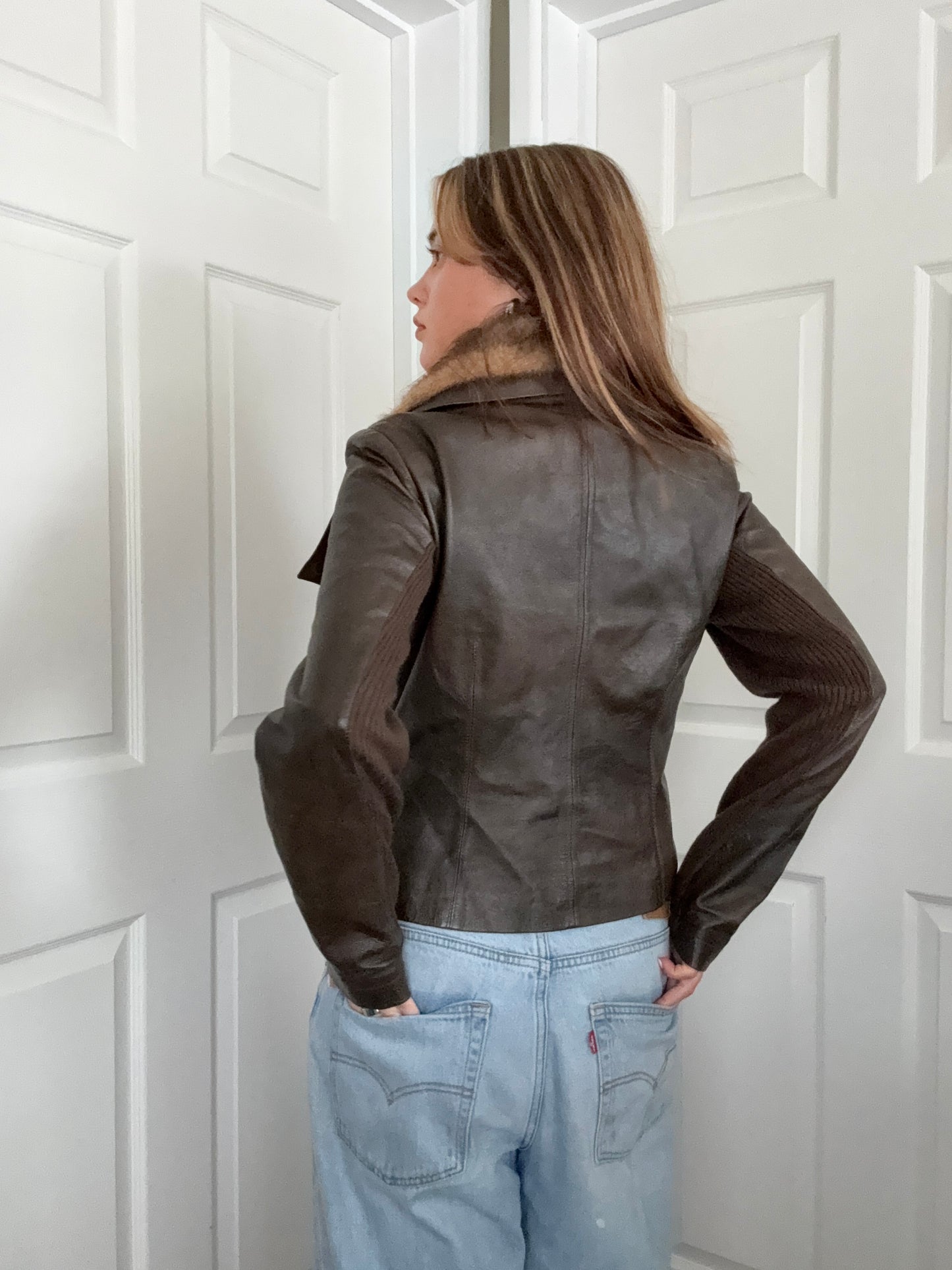 Morgan De Toi Leather Asymmetric Jacket (S)