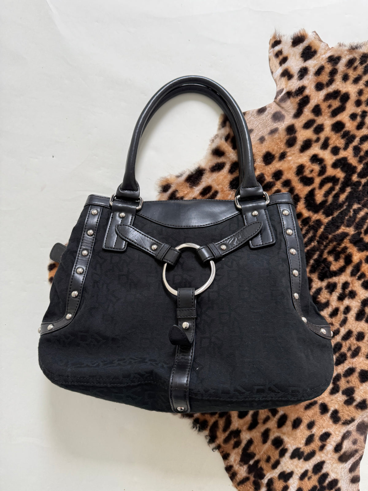 DKNY Monogram Studded Handbag