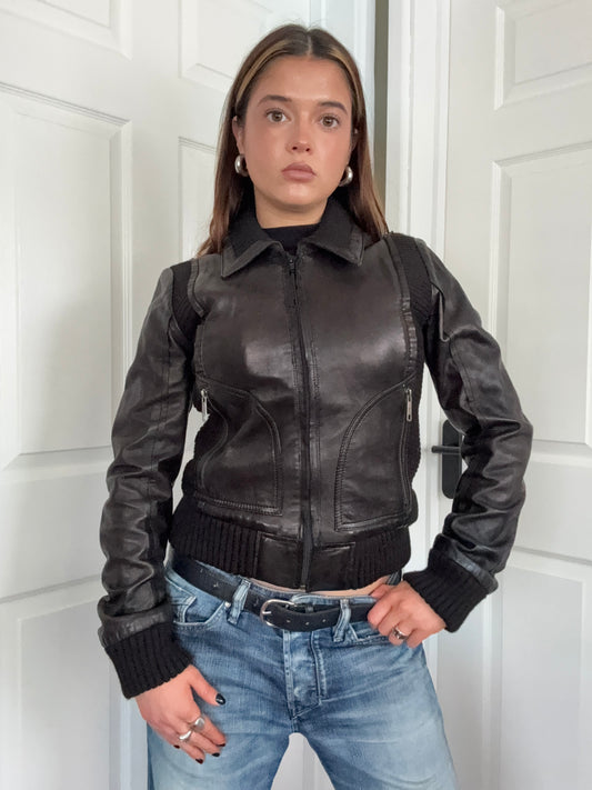 Diesel Leather Bomber Jacket (S)