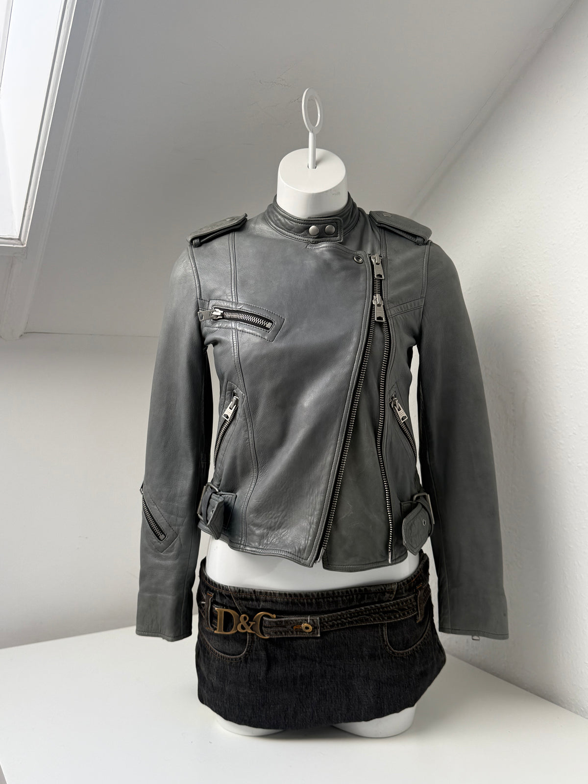 Allsaints Leather Biker Jacket (UK6)