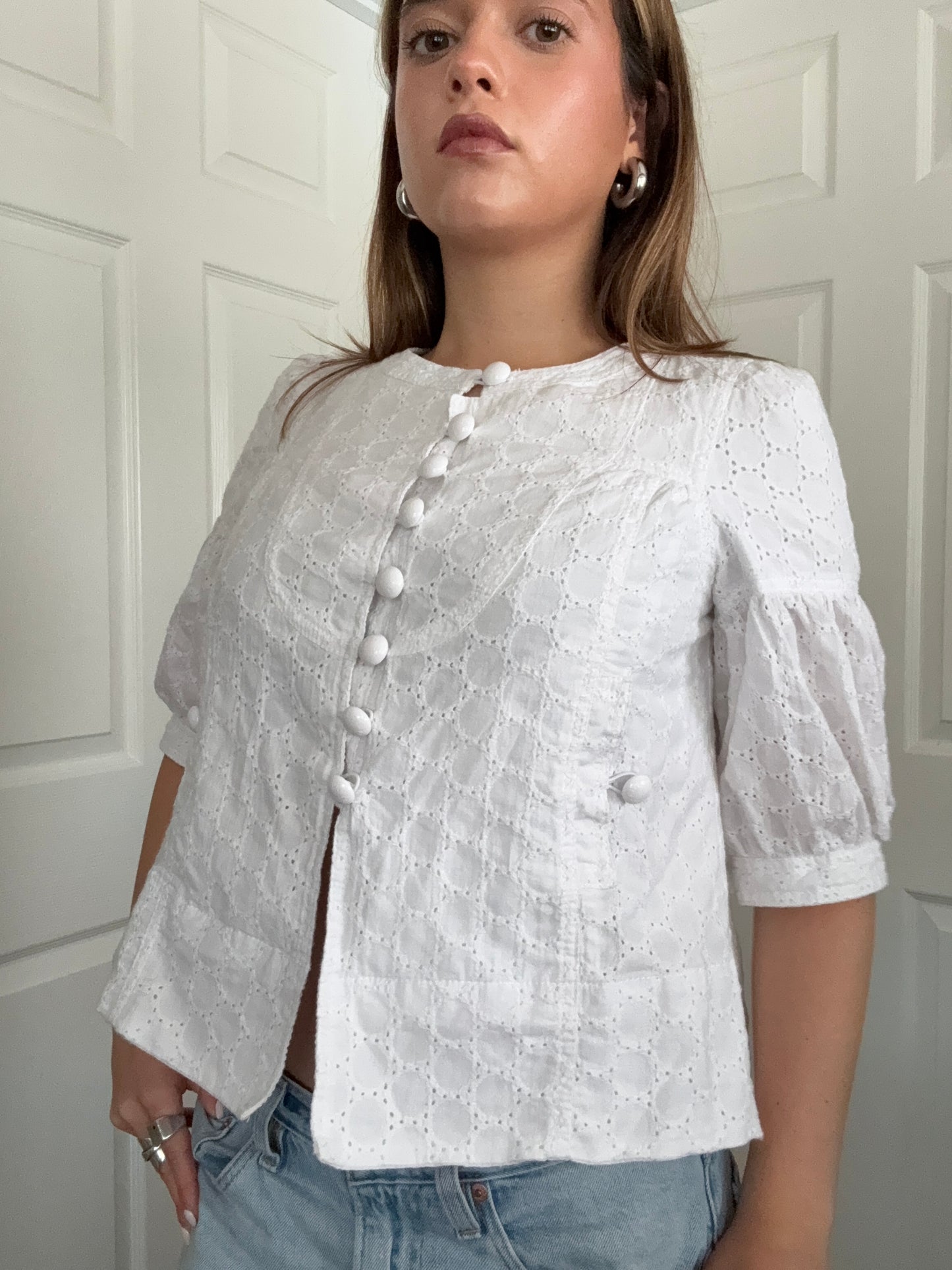 White Summer Peacoat (UK10)