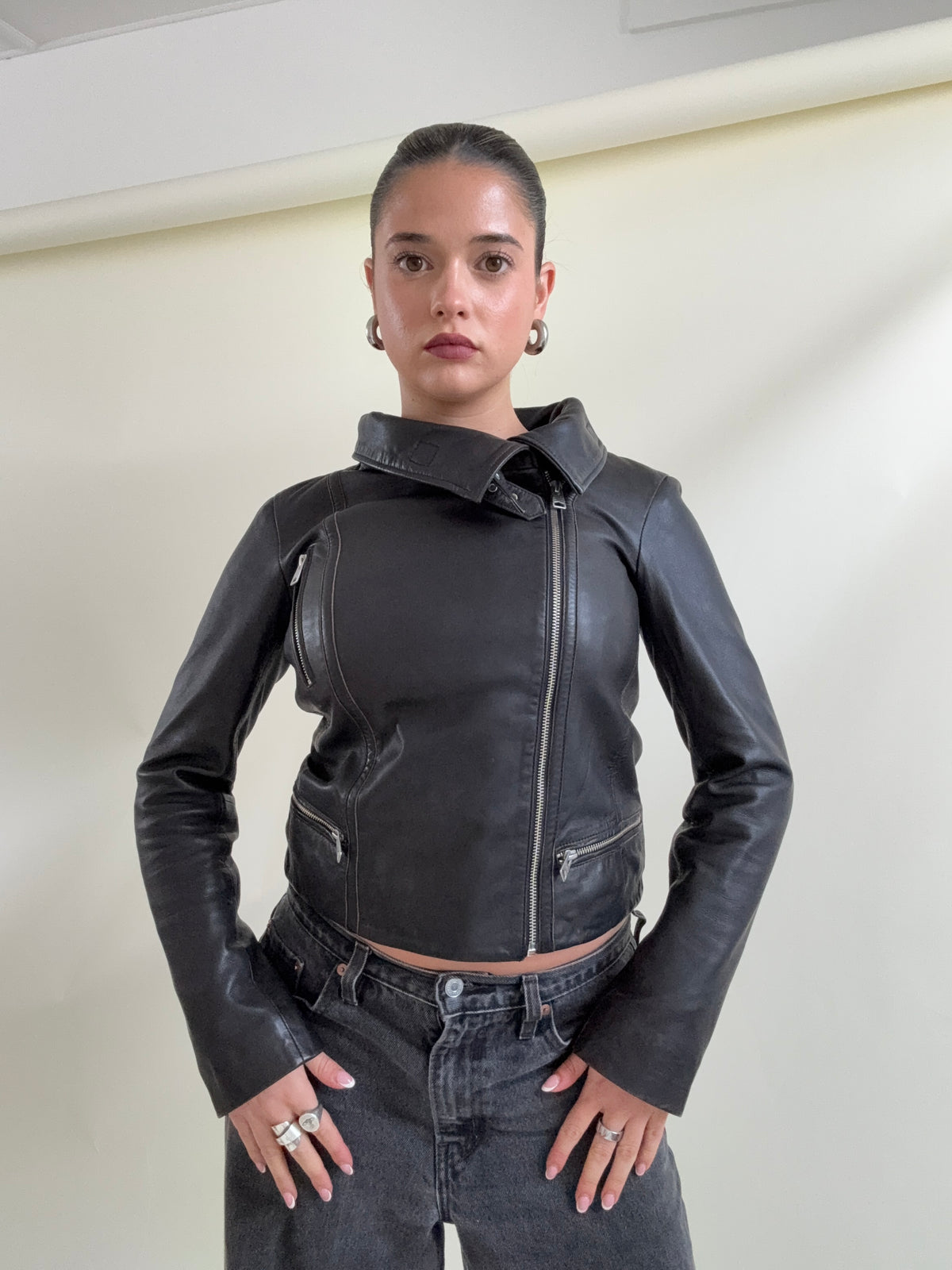 Allsaints Leather Buckle Jacket (UK8)