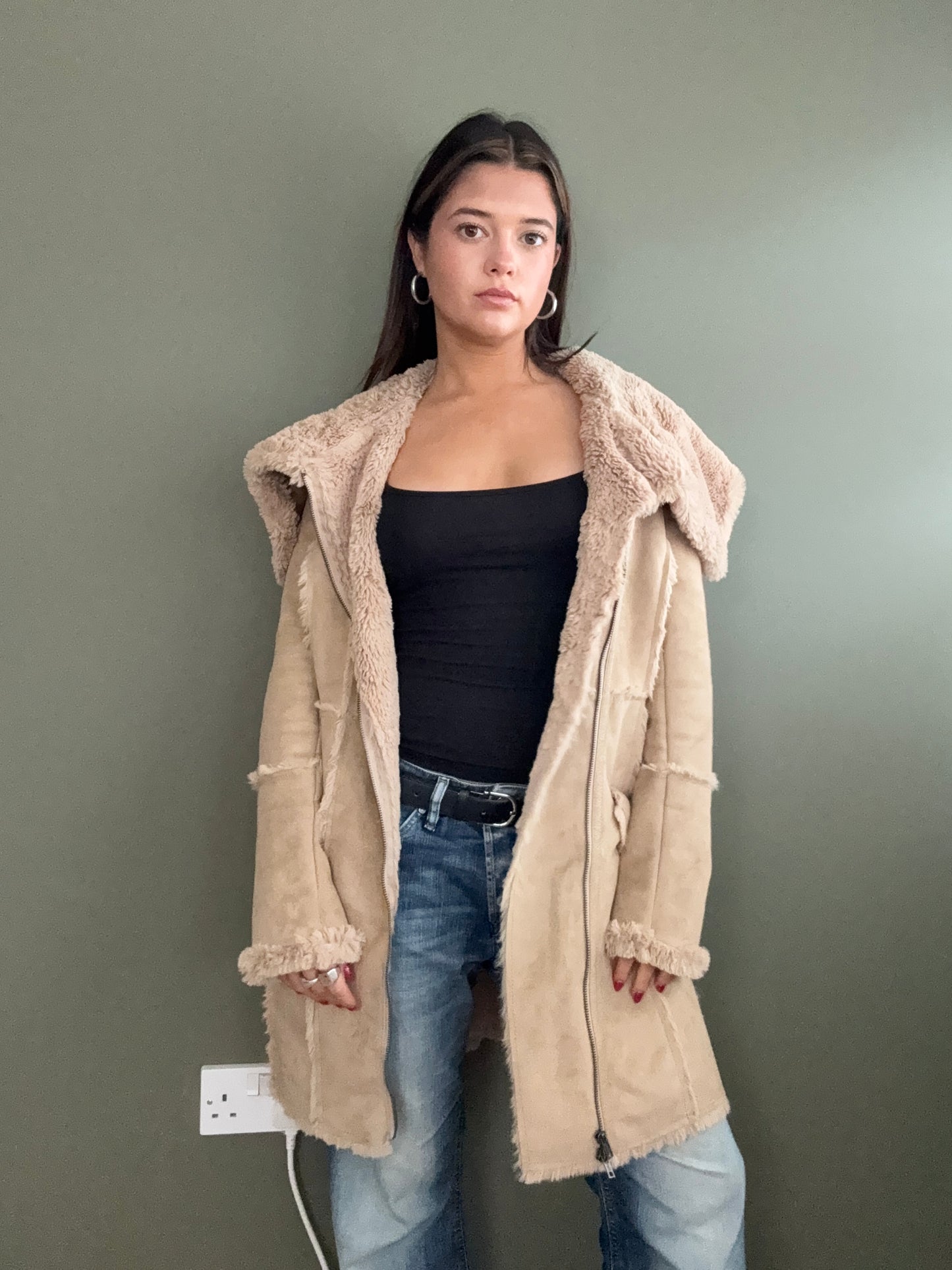 DKNY Faux Fur Jacket (S)
