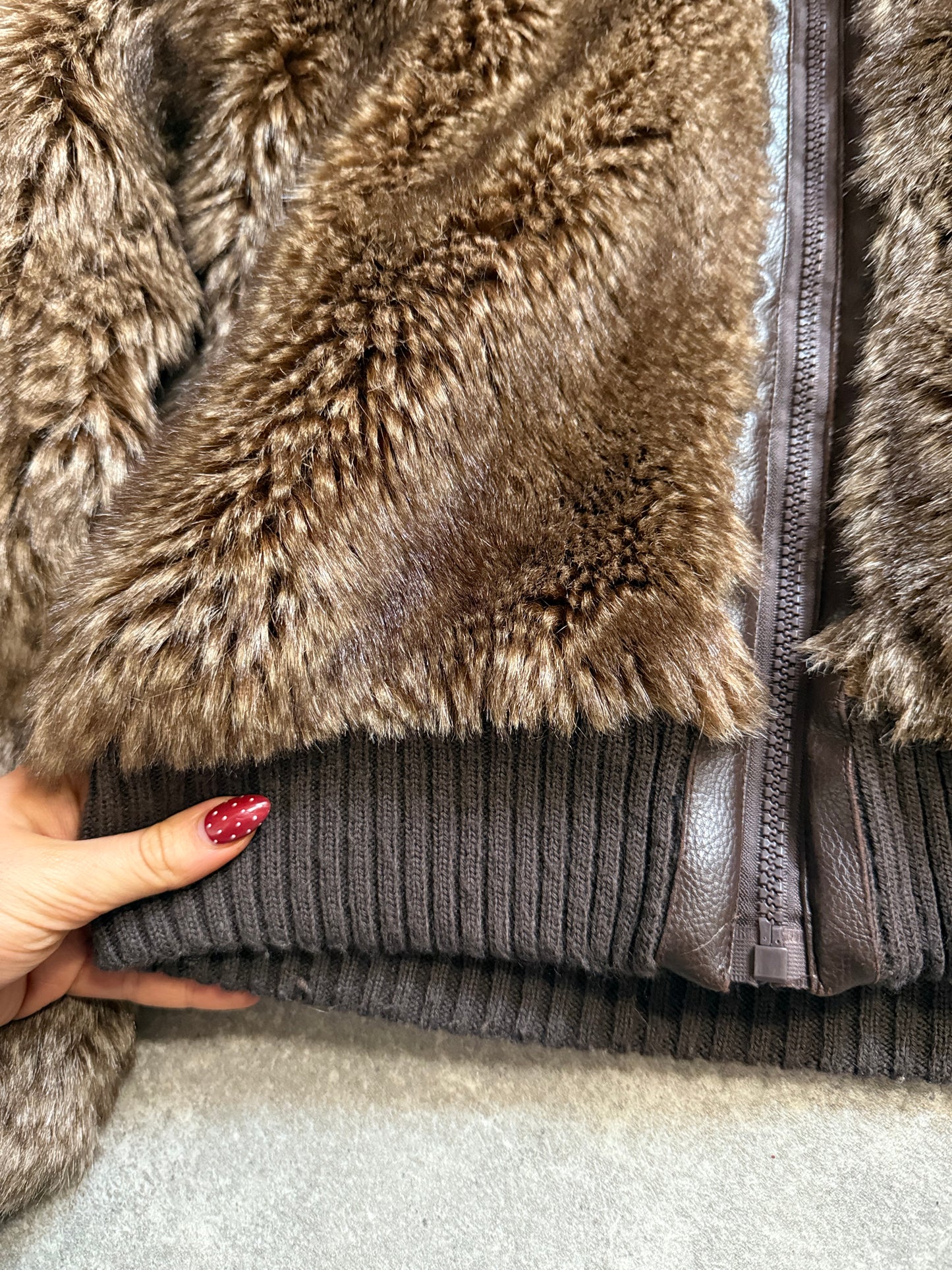 Faux Fur Bomber Jacket (M)