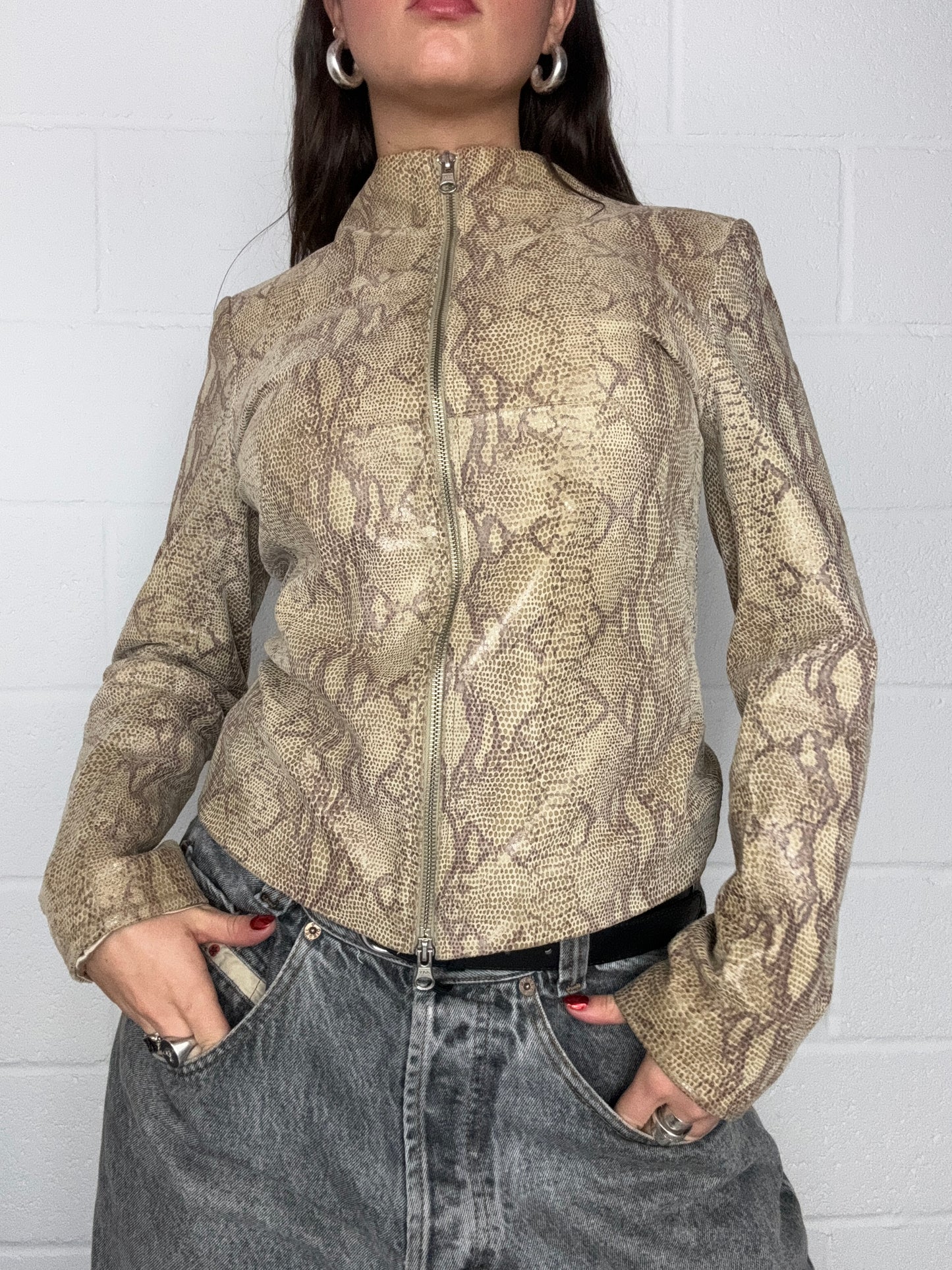 Snakeskin Leather Jacket