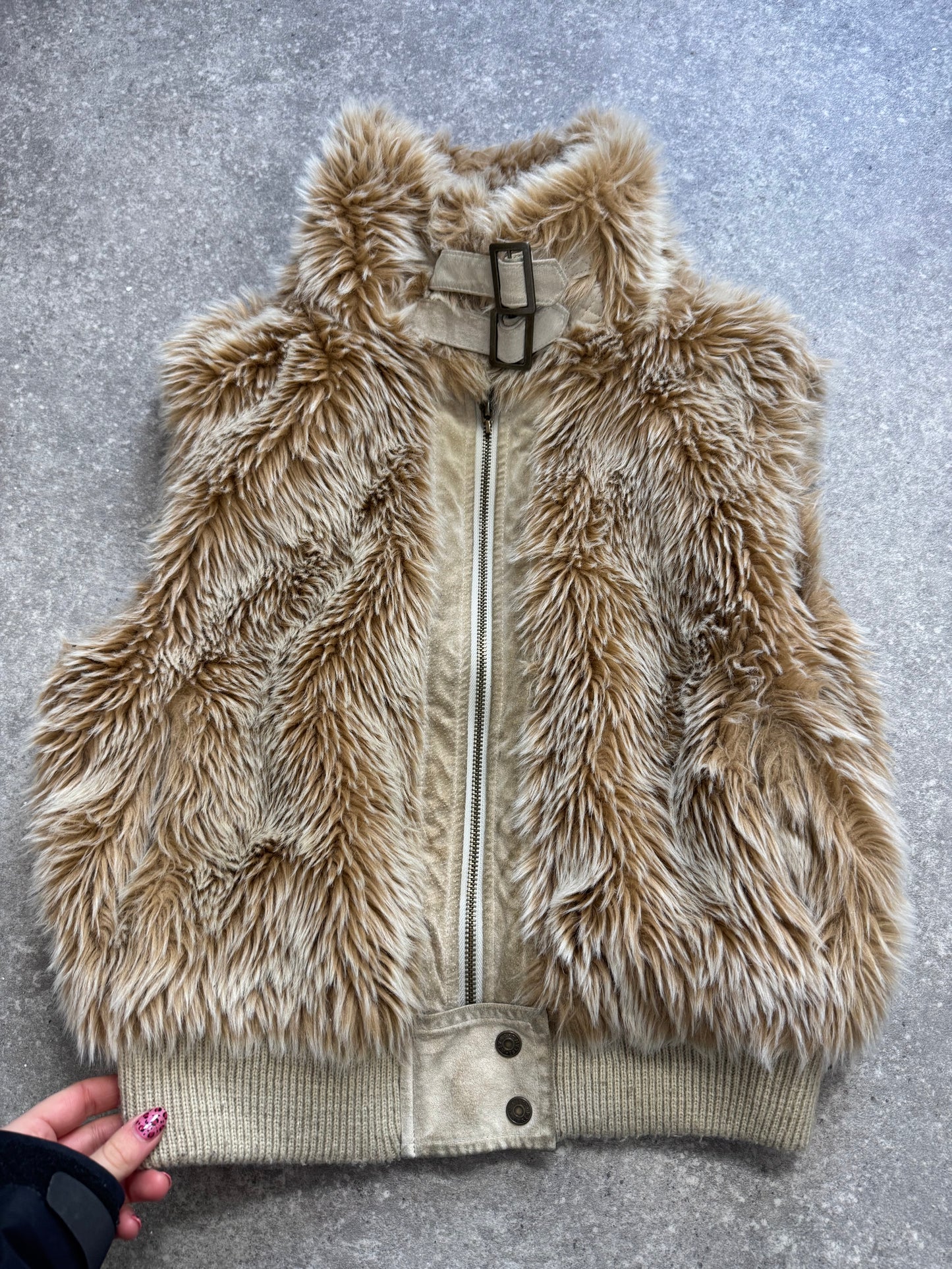 Y2K Faux Fur Gilet (UK14)