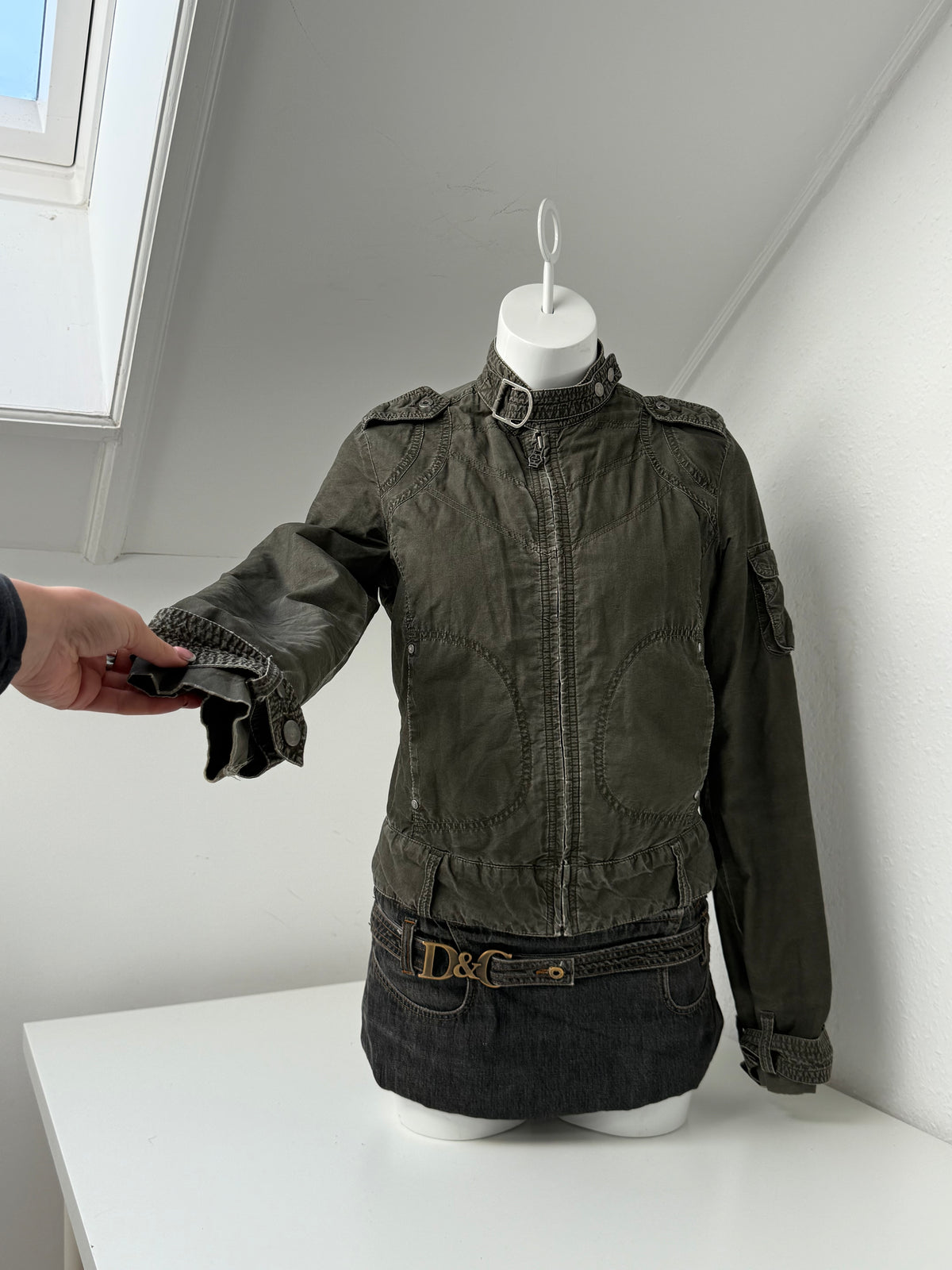 Diesel Khaki Vintage Biker Jacket (M)