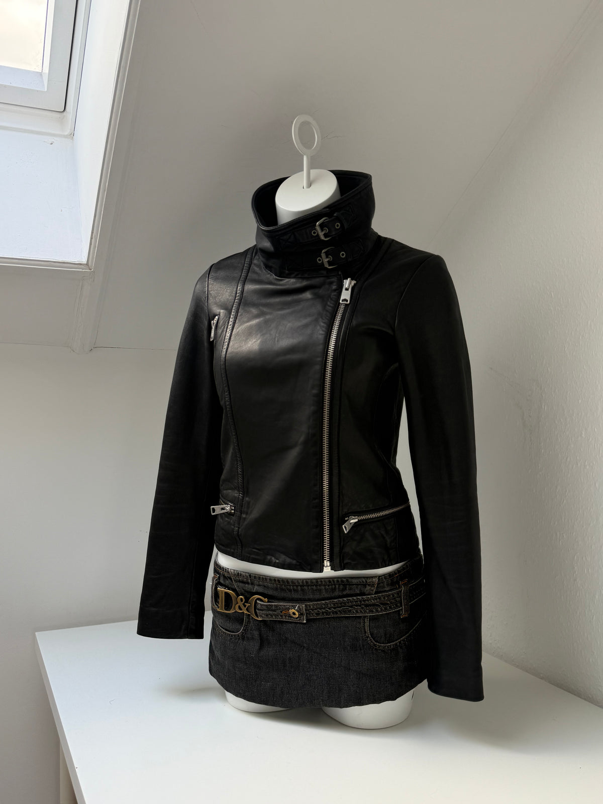 Allsaints Leather Buckle Jacket (UK8)