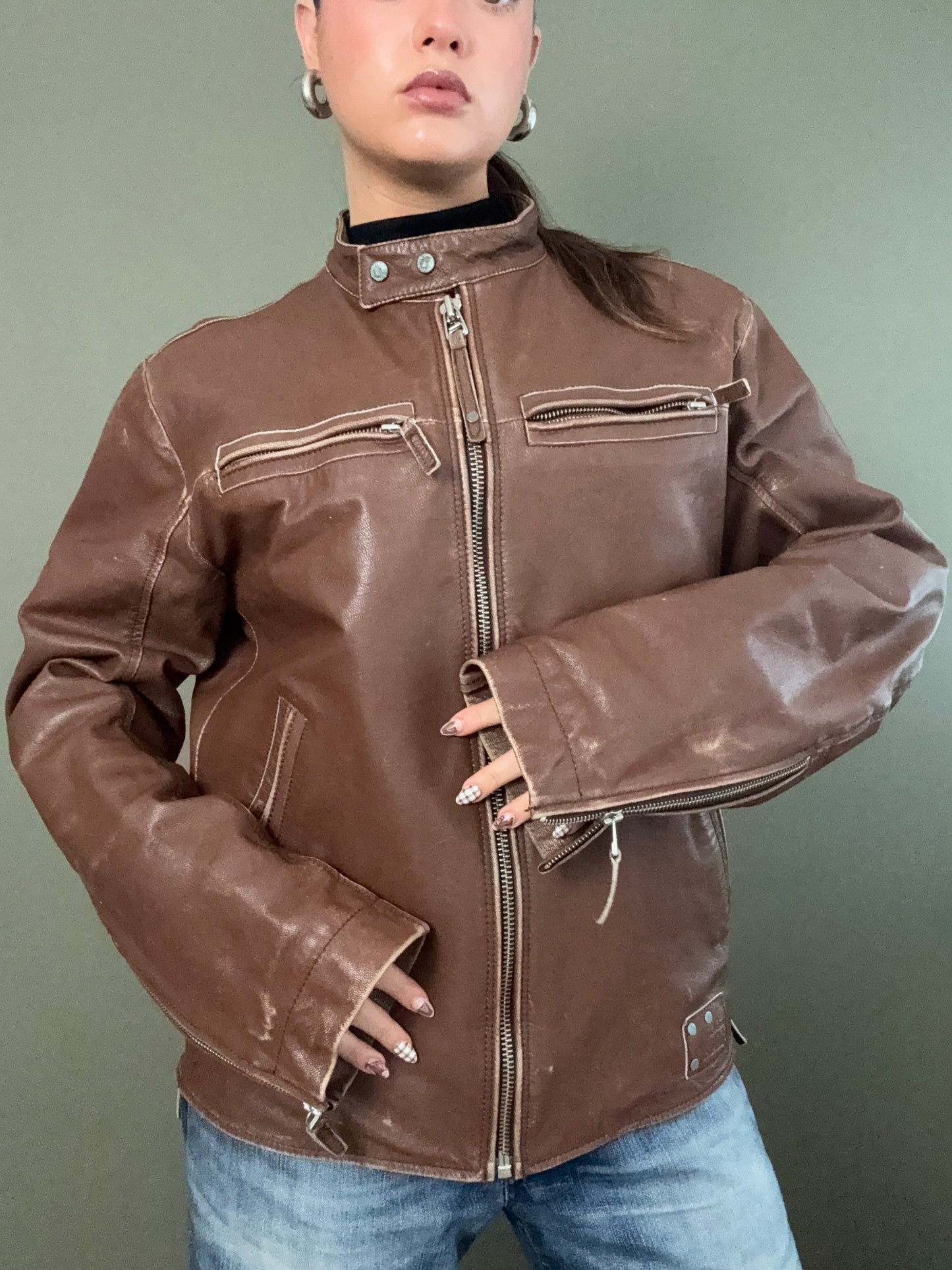 Vintage Diesel Leather Jacket (L)