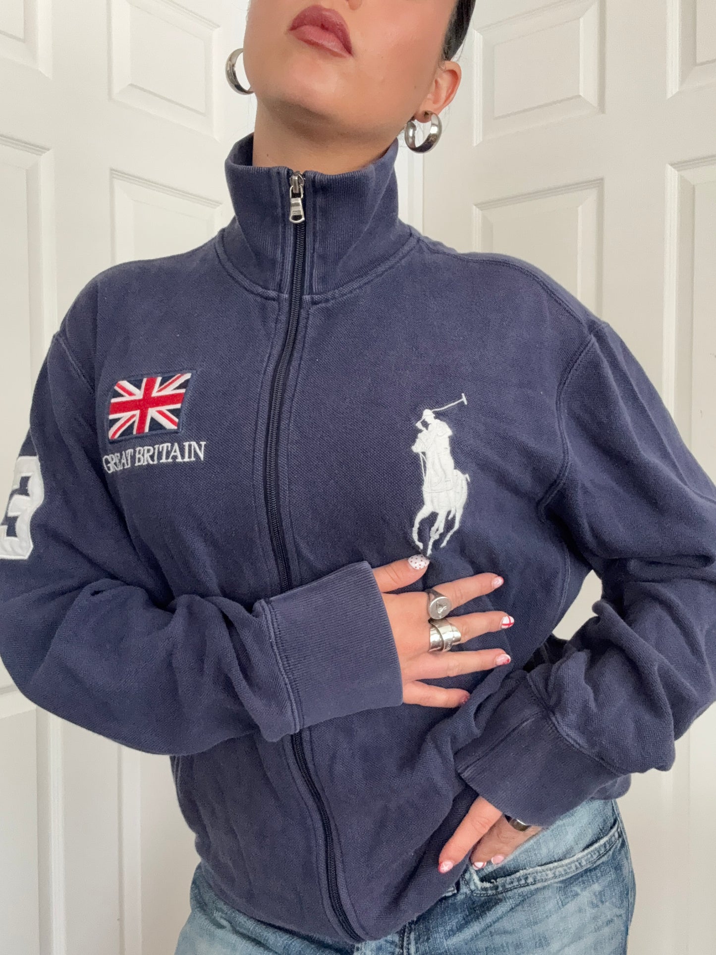 Vintage Ralph Lauren Great Britain Zip Jumper (L)