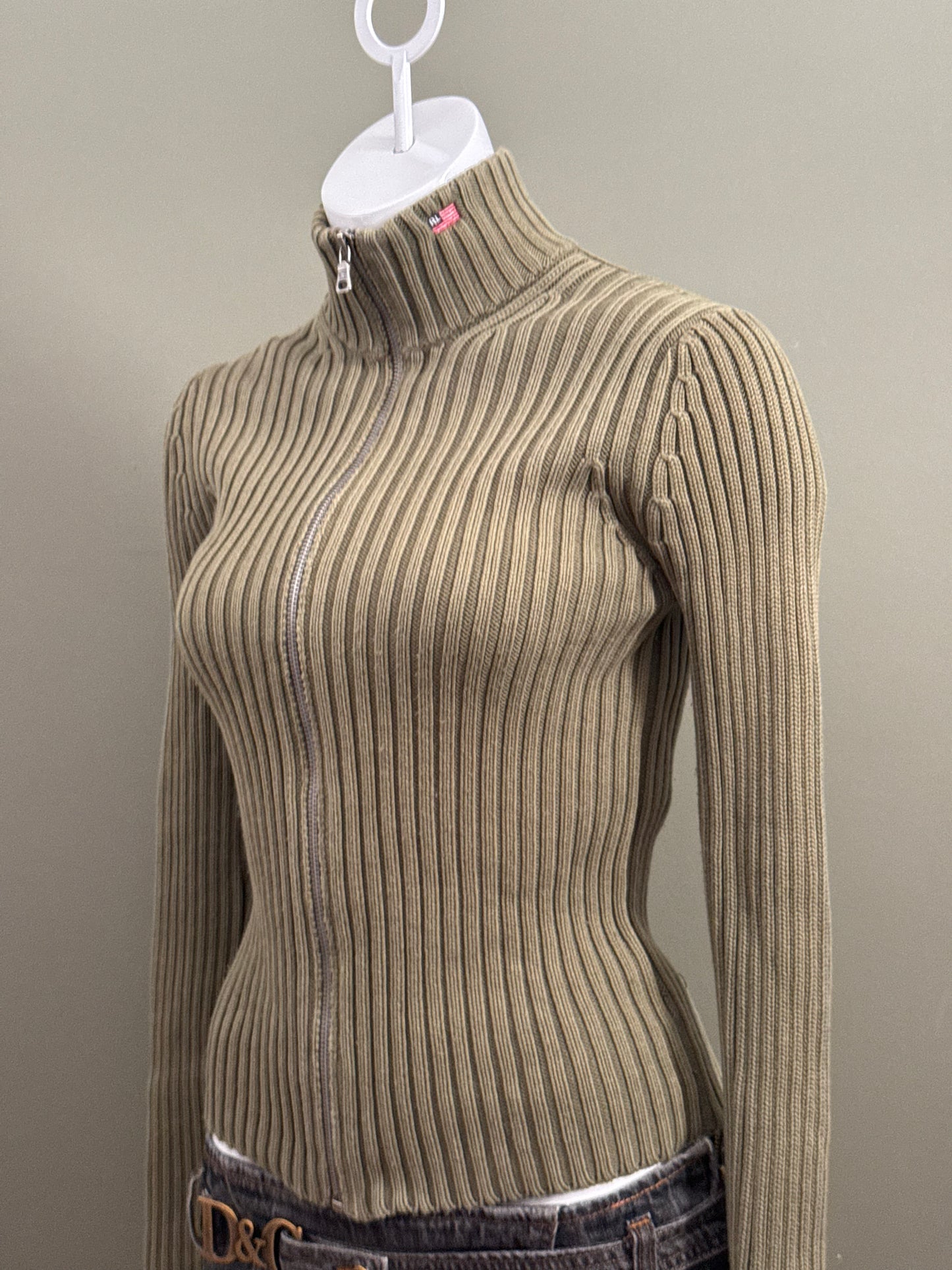 Ralph Lauren Khaki Zip Jumper (S)